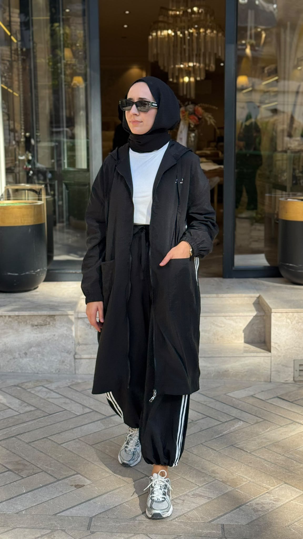 ALL-7013 Kapüşonlu Kadın Kap Siyah