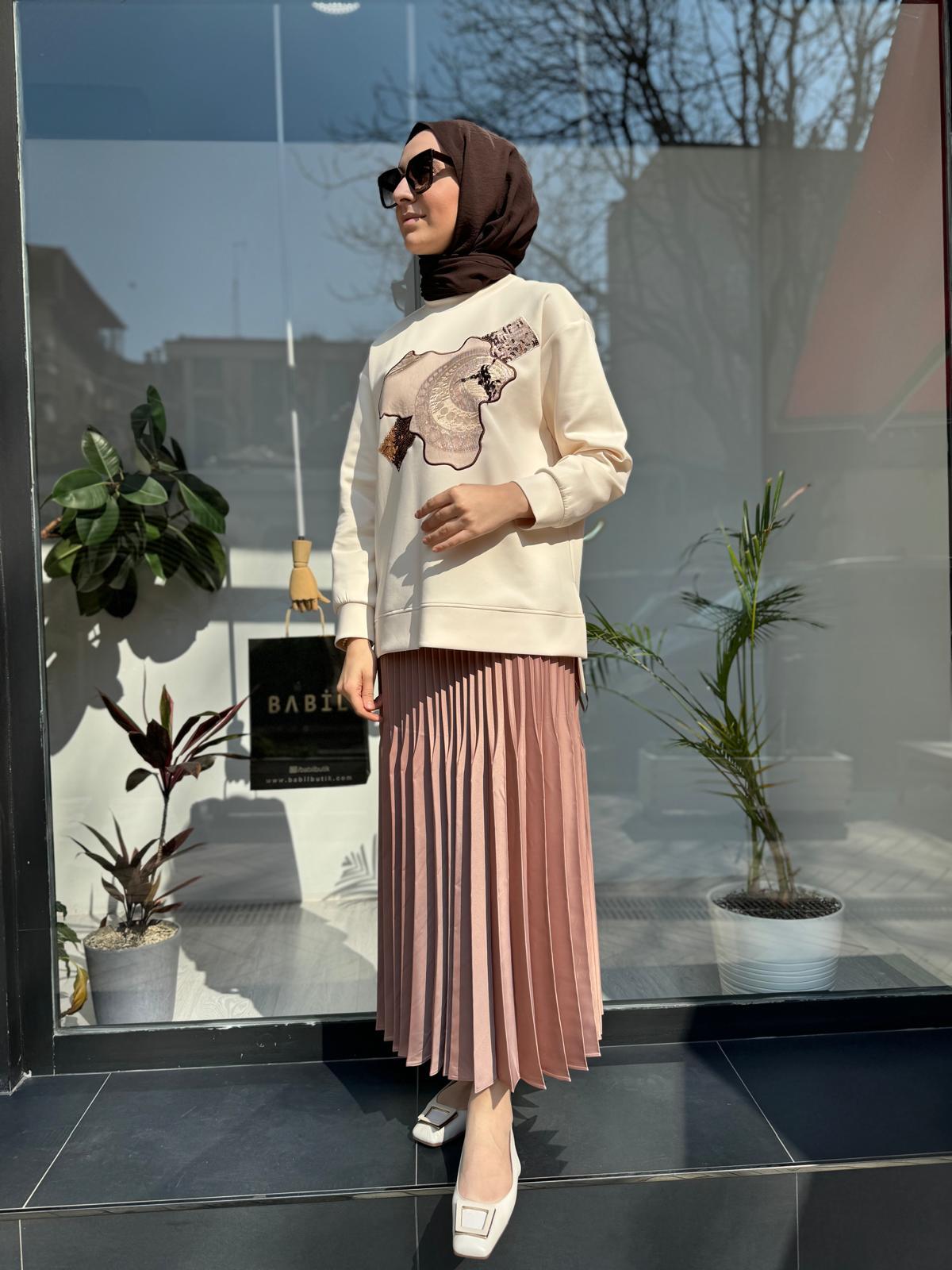 Arta Plise Etek Camel