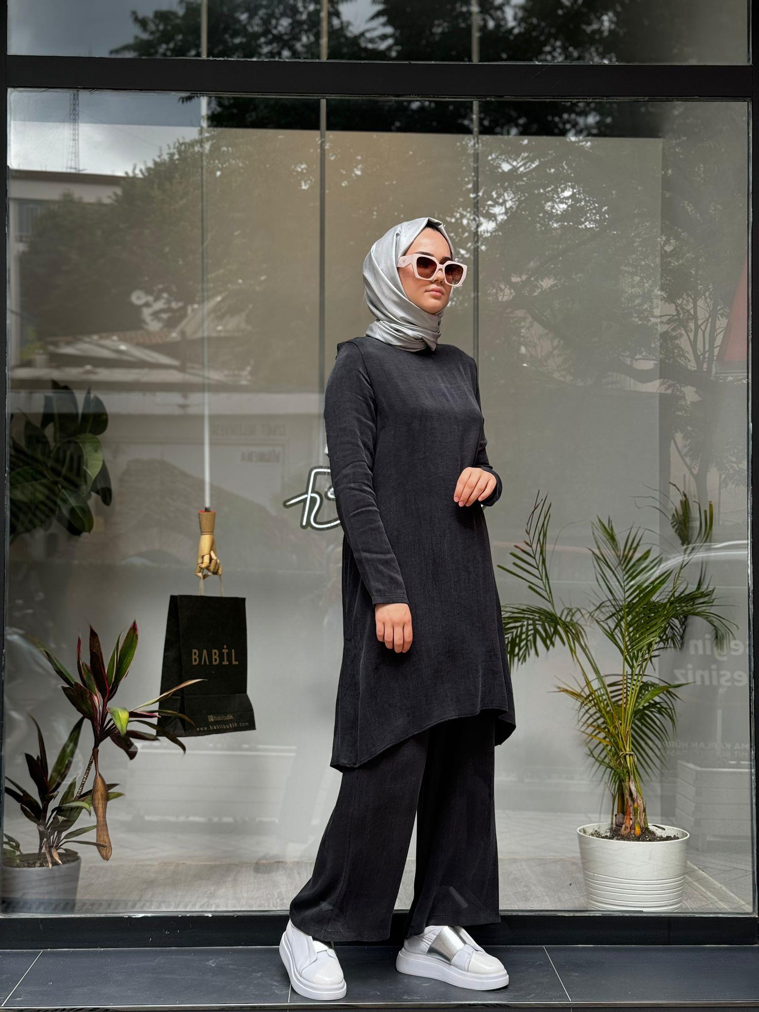 Basic İpek Kadın Tunik Siyah