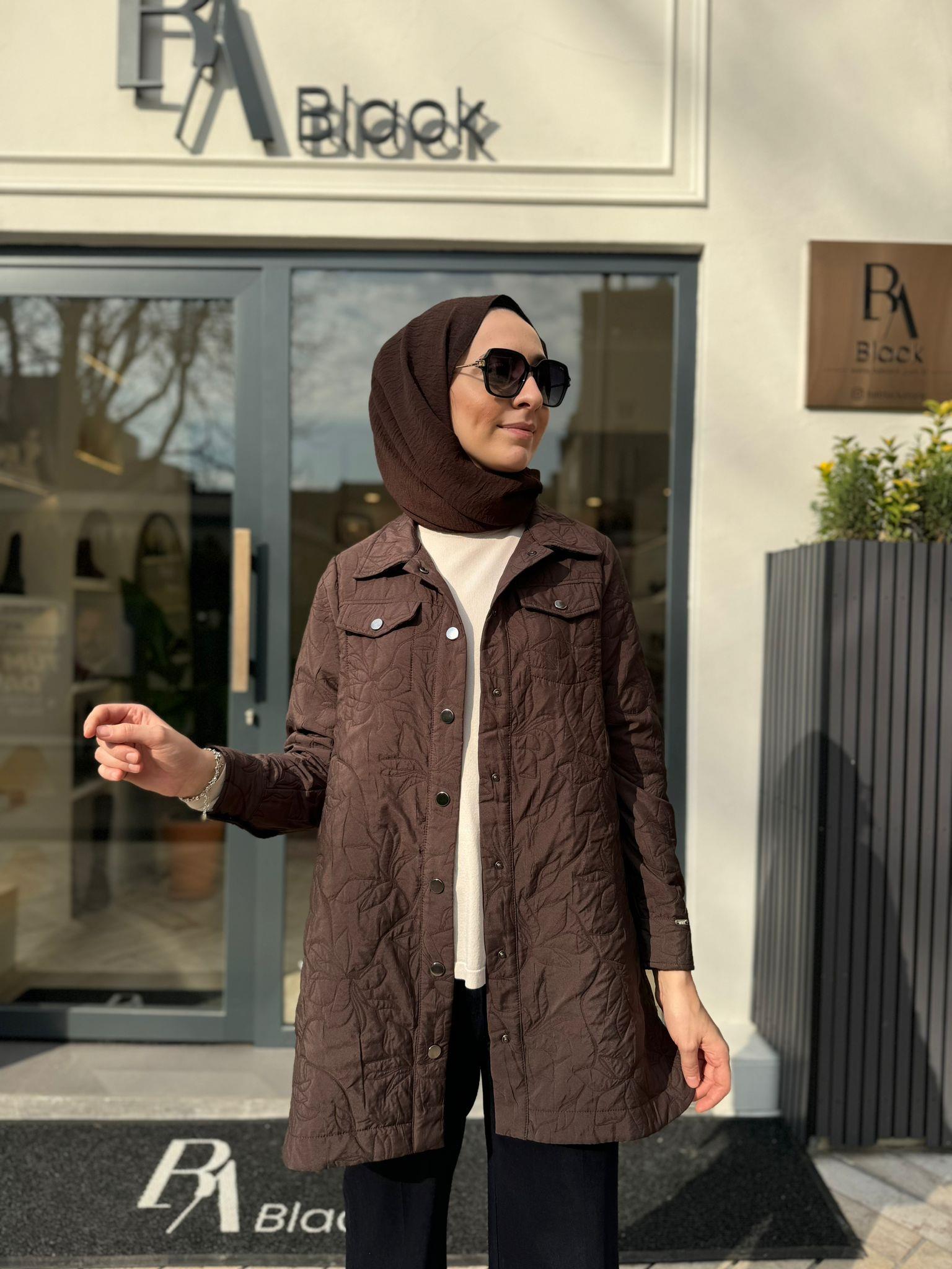 Çıt Çıt Kapitone Kadın Ceket Kahve