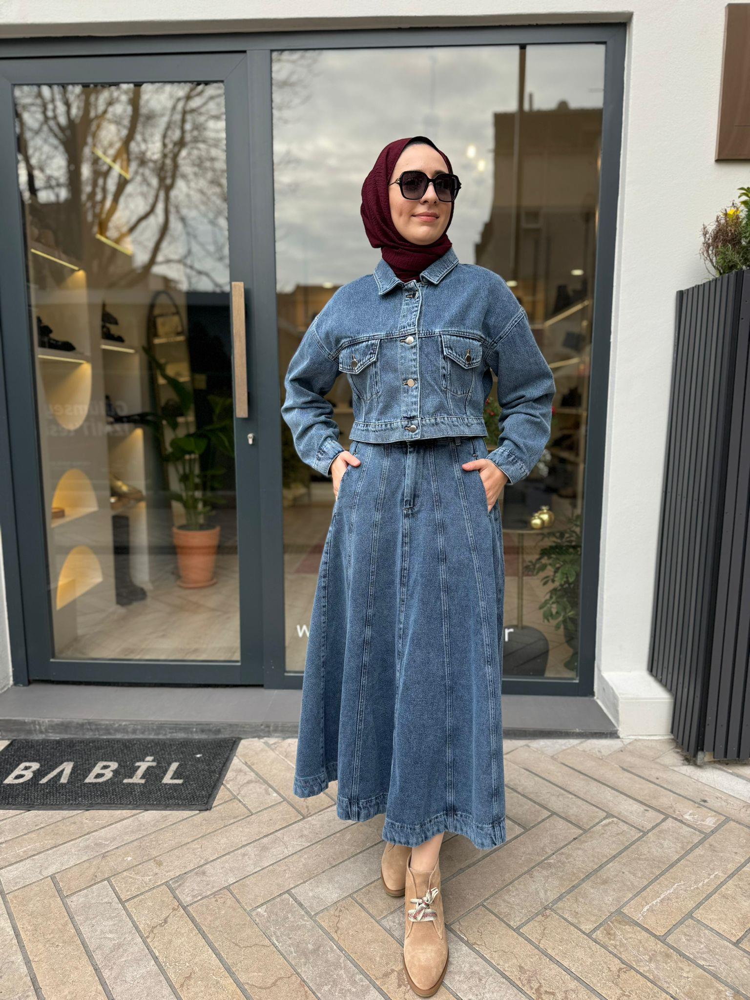 Class Denim Kadın Kot Ceket Mavi
