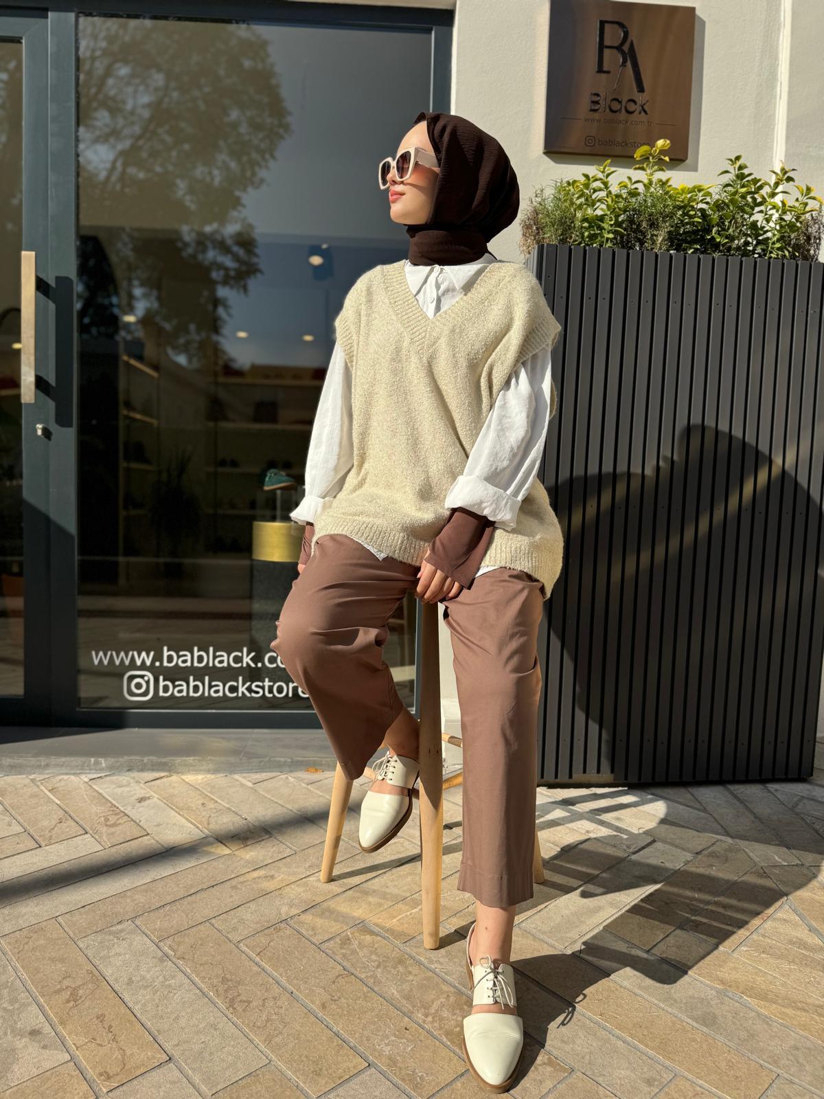 Culotte Pili Coton Kadın Pantolon Kahve