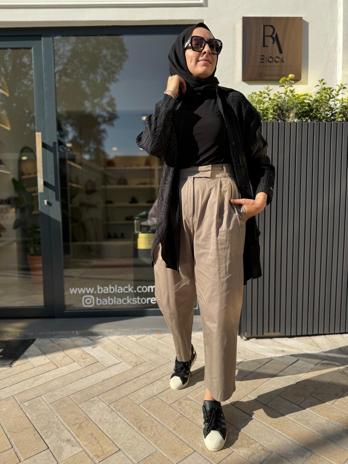 Culotte Pili Coton Kadın Pantolon Vizon