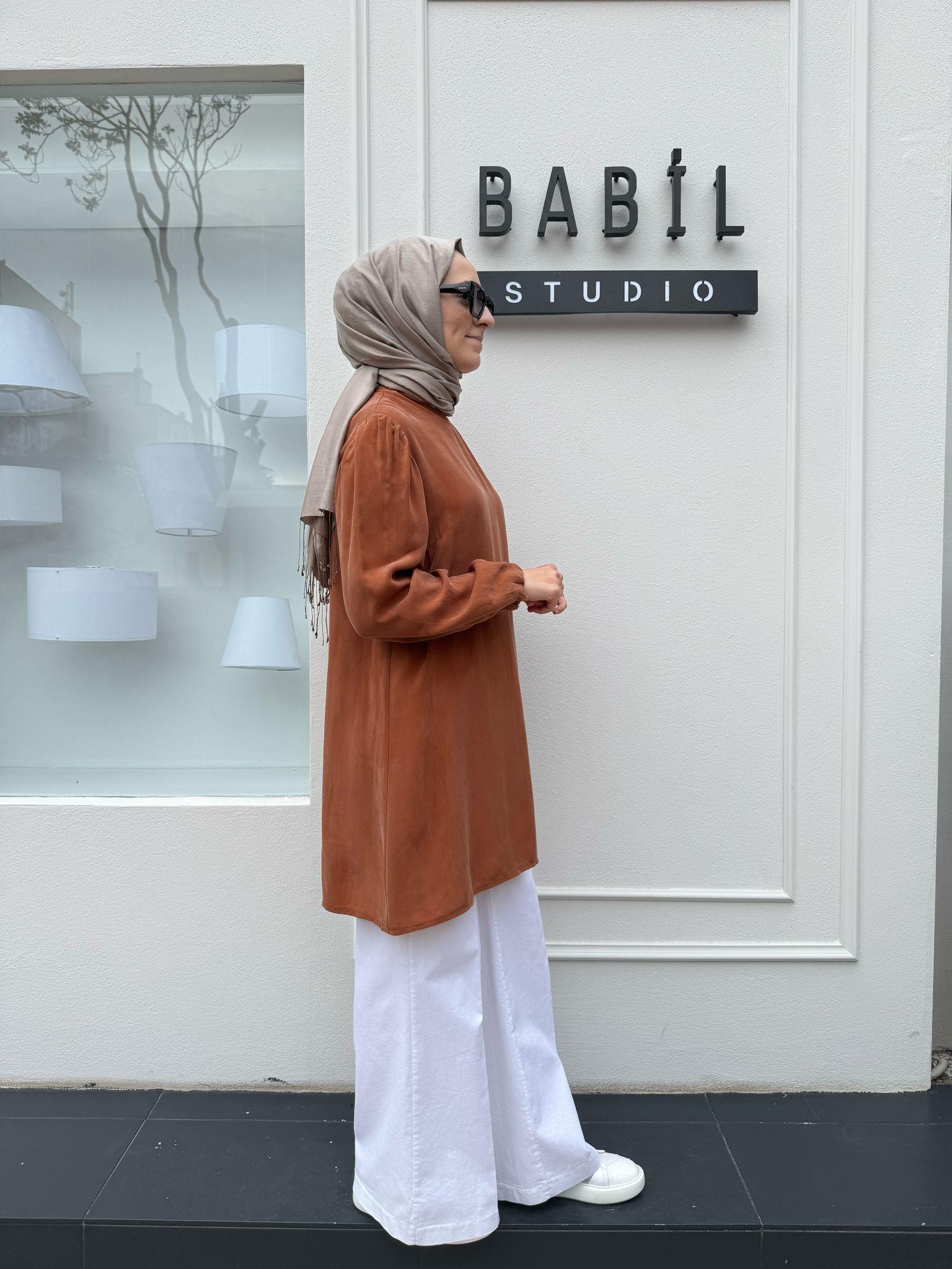 Cupro Basic Kadın Tunik BAKIR