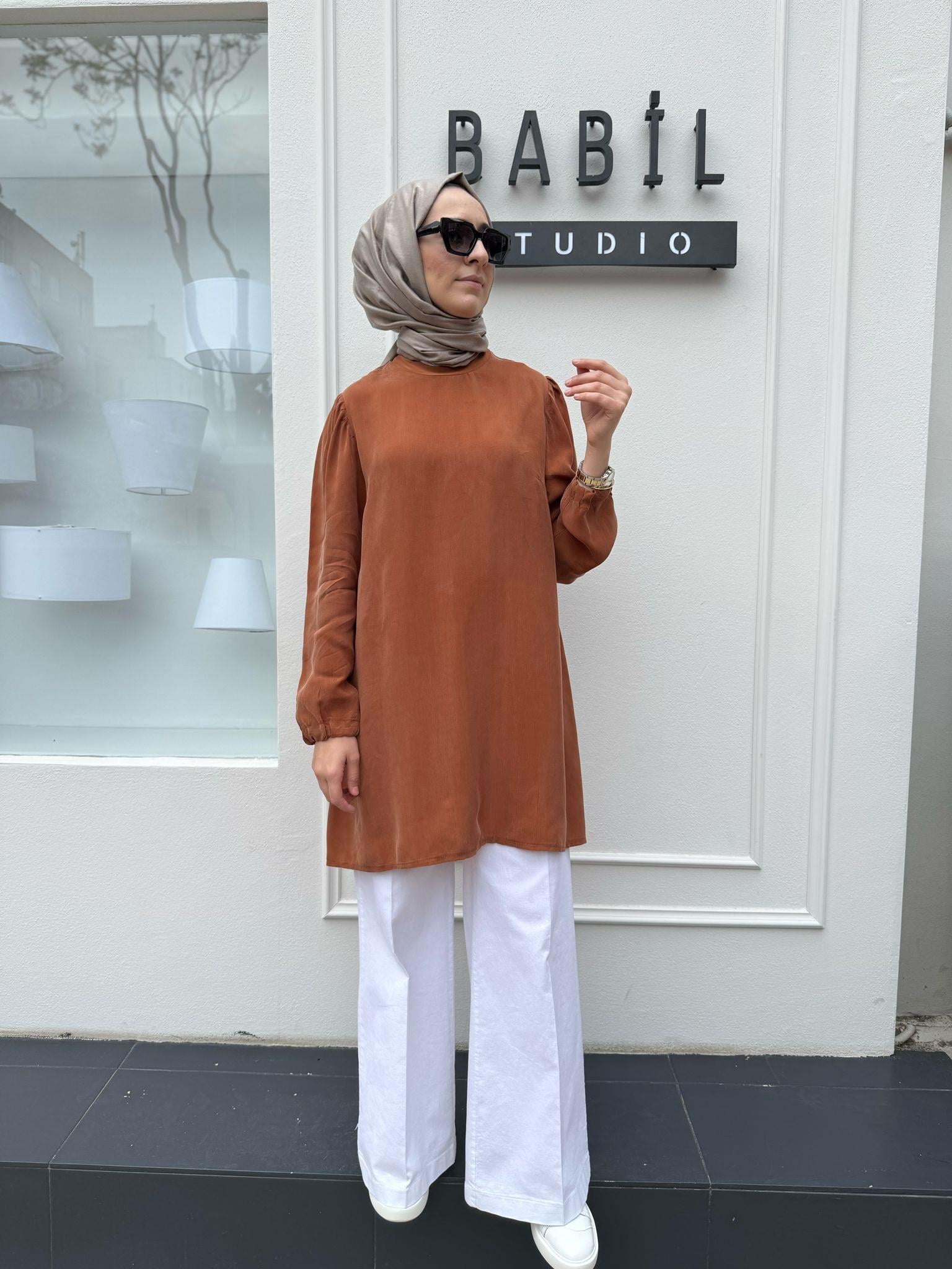 Cupro Basic Kadın Tunik BAKIR