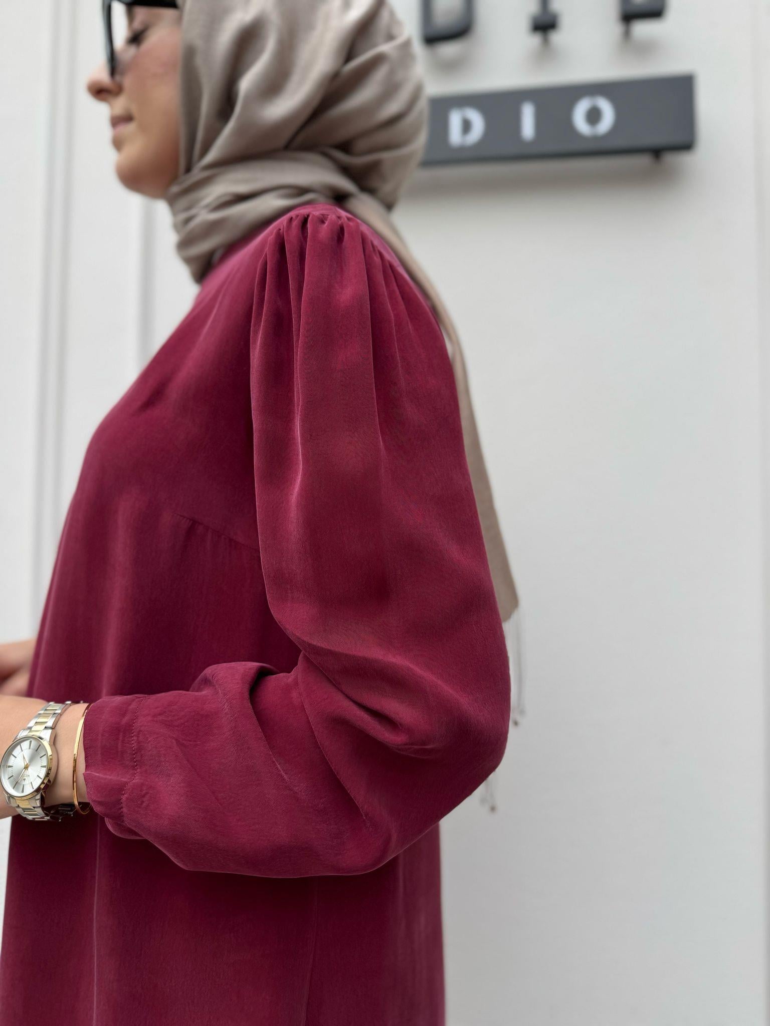 Cupro Basic Kadın Tunik Bordo