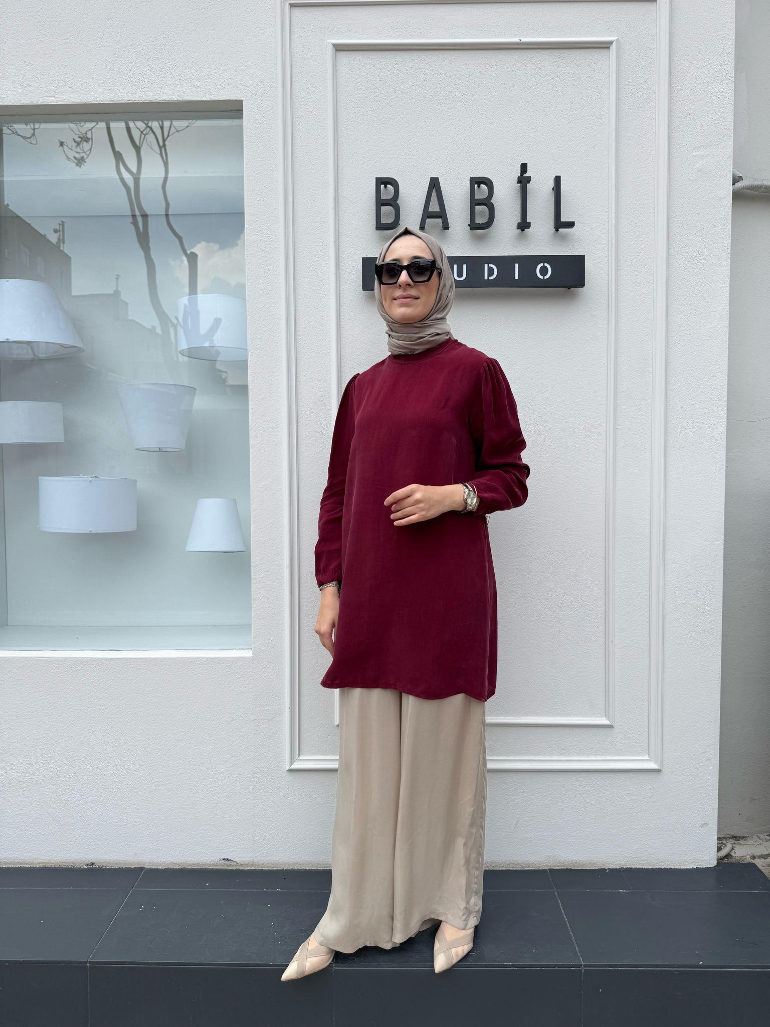 Cupro Basic Kadın Tunik Bordo