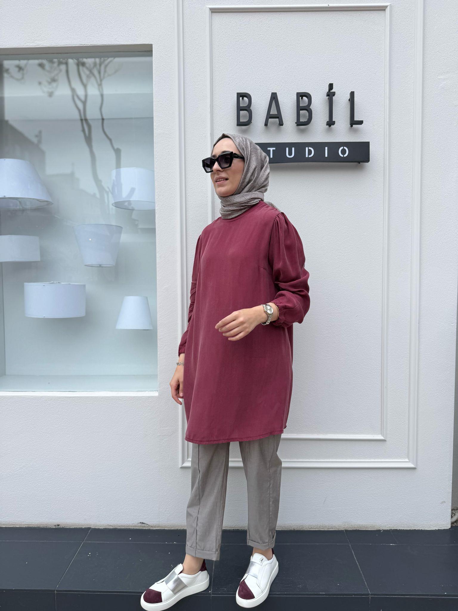 Cupro Basic Kadın Tunik Gül Kurusu