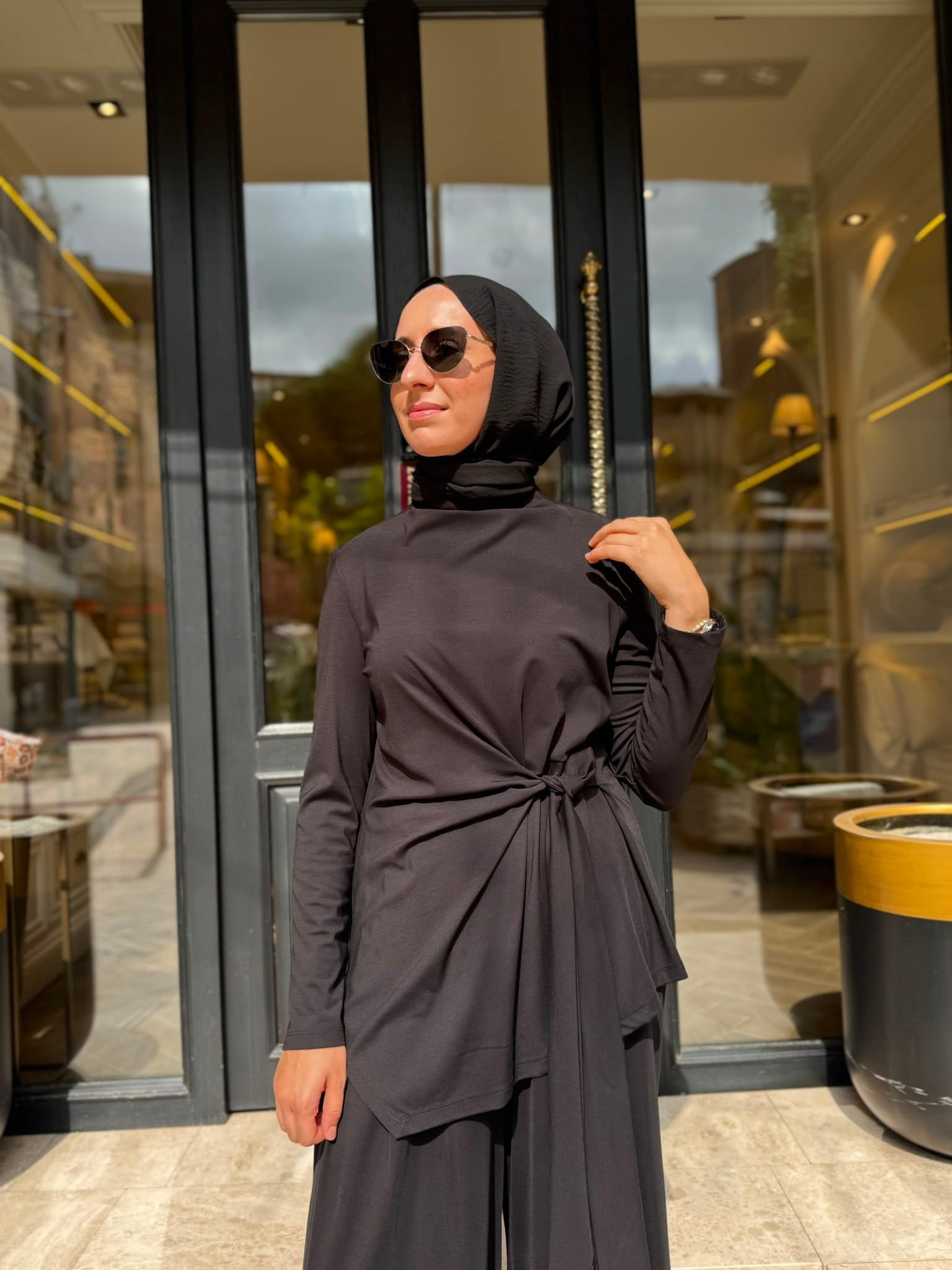 D60 Stan Modal Pantolonlu Takım Siyah