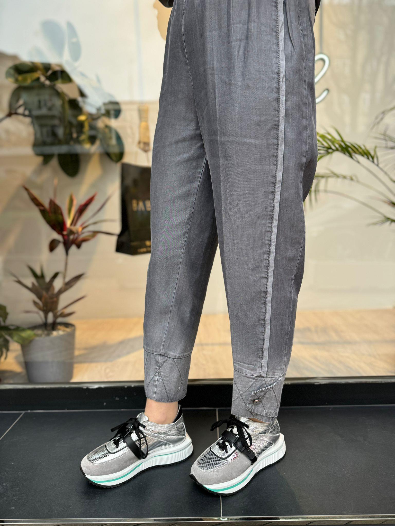 Denim Kot Kadın Tasarım Pantolon Gri