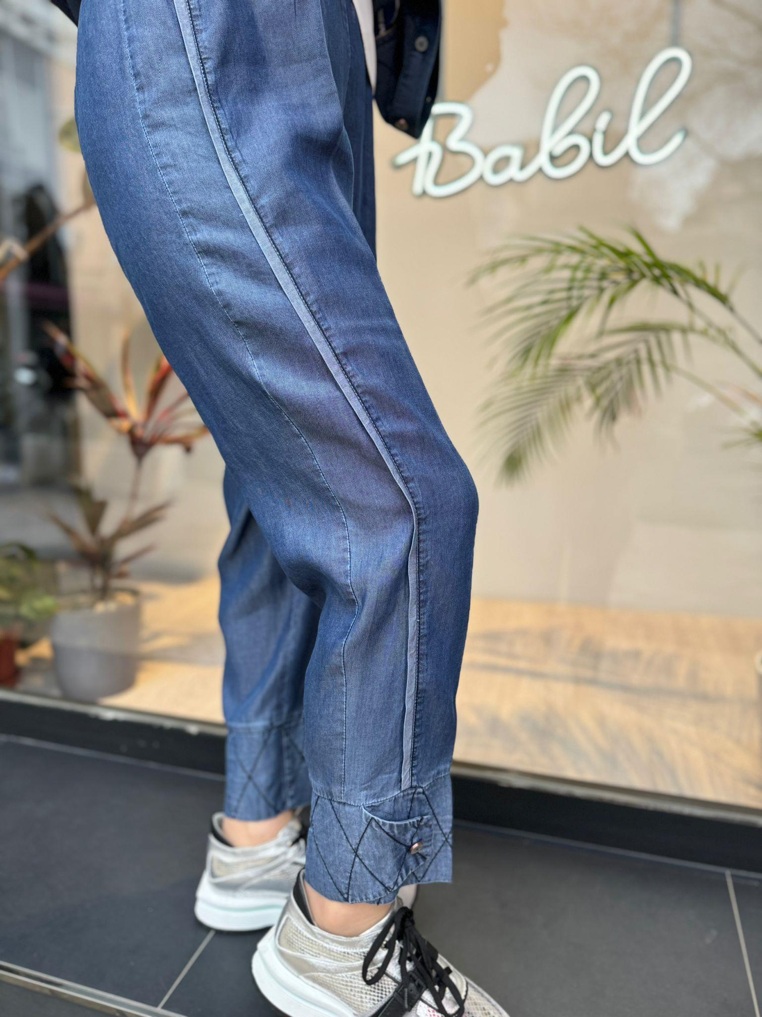 Denim Kot Kadın Tasarım Pantolon Lacivert