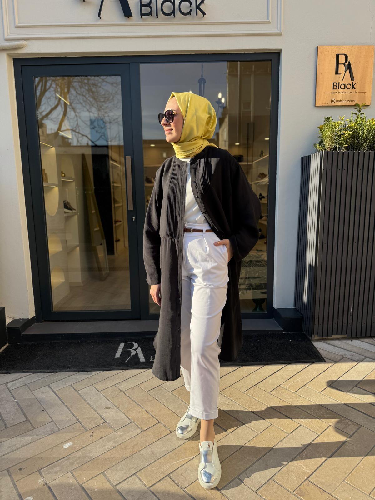 Dikiş Detaylı Ruvo Kadın Gömlek Siyah