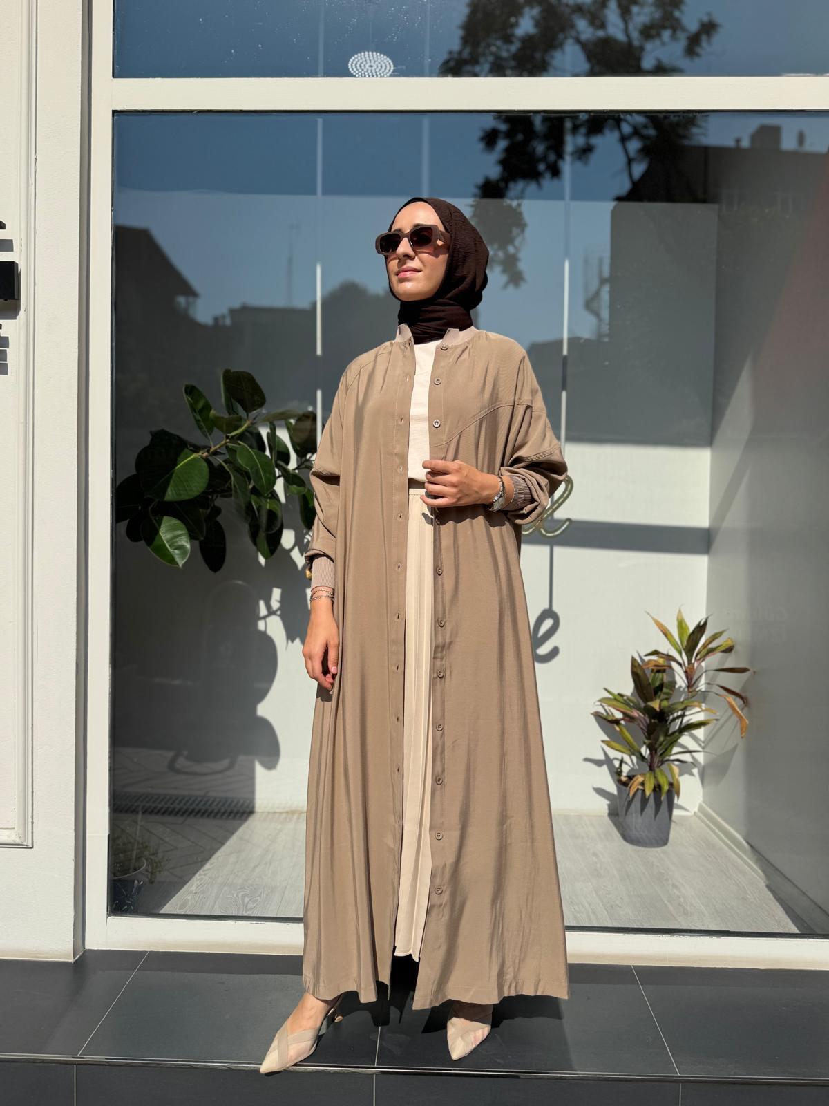 Düğmeli Basic Kadın Kap Camel