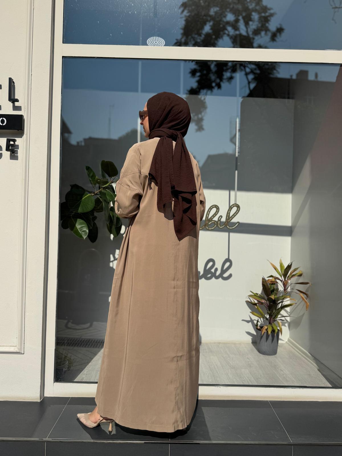 Düğmeli Basic Kadın Kap Camel