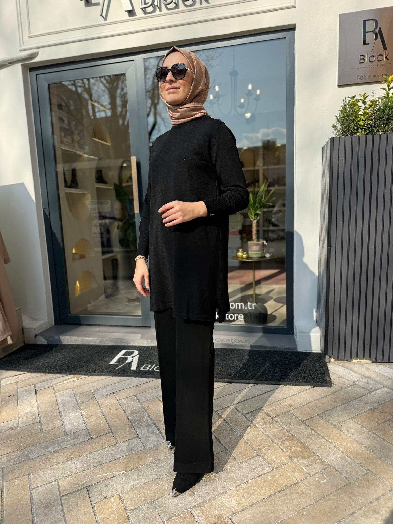 Düz Kadın Tunik Siyah