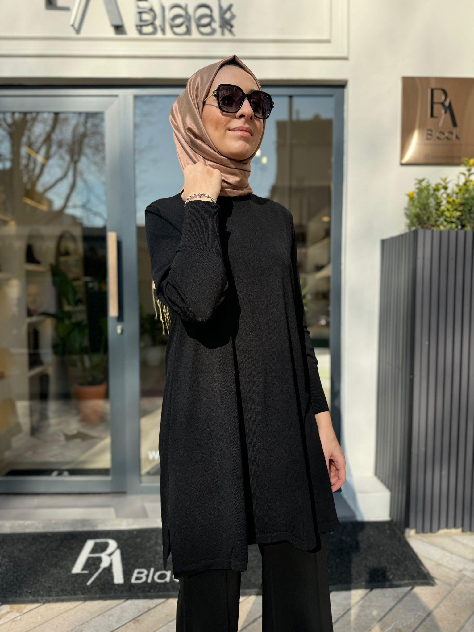 Düz Kadın Tunik Siyah