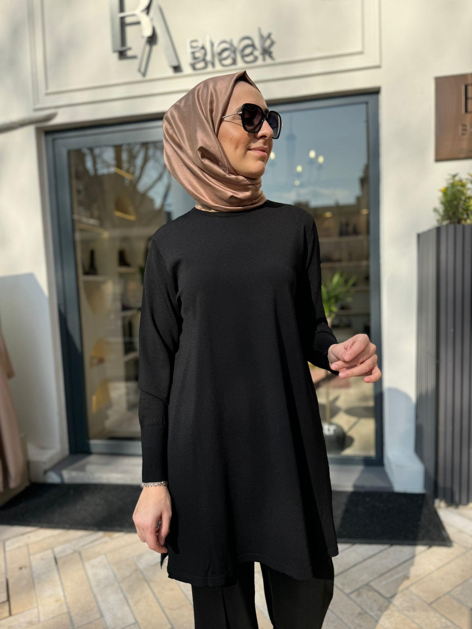Düz Kadın Tunik Siyah