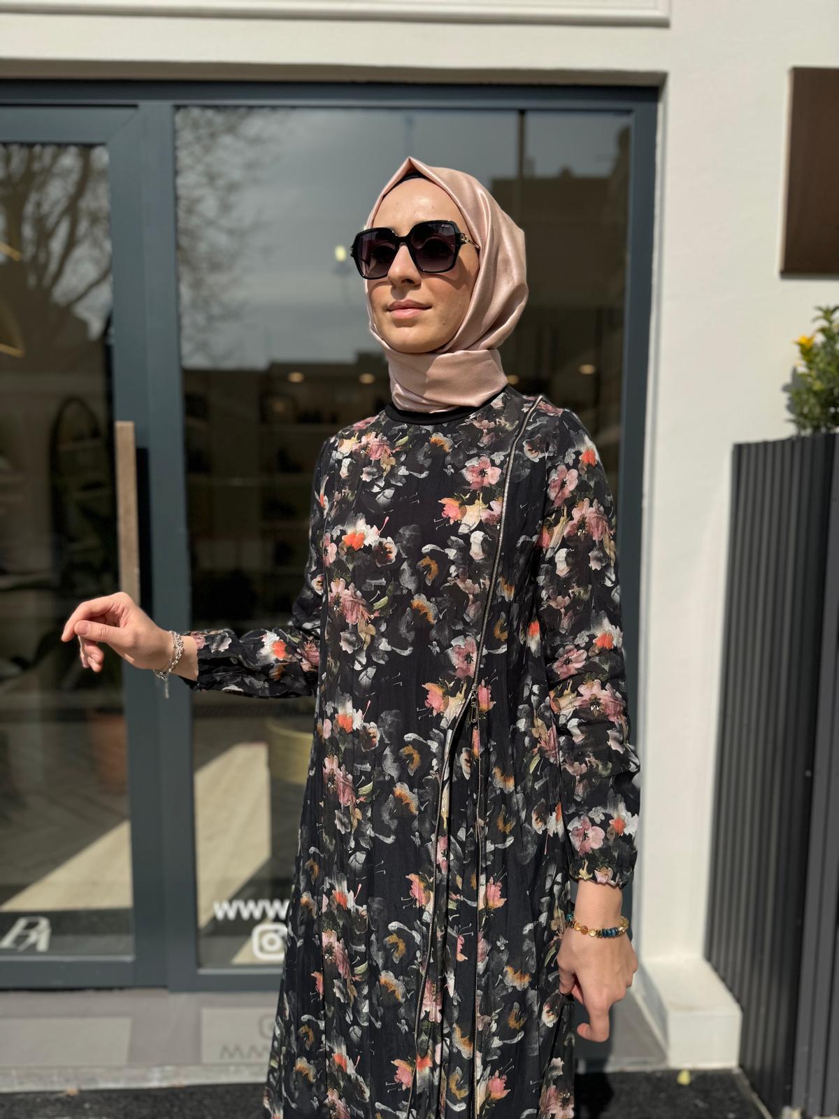 Fermuarlı Detaylı Kadın Elbise Siyah