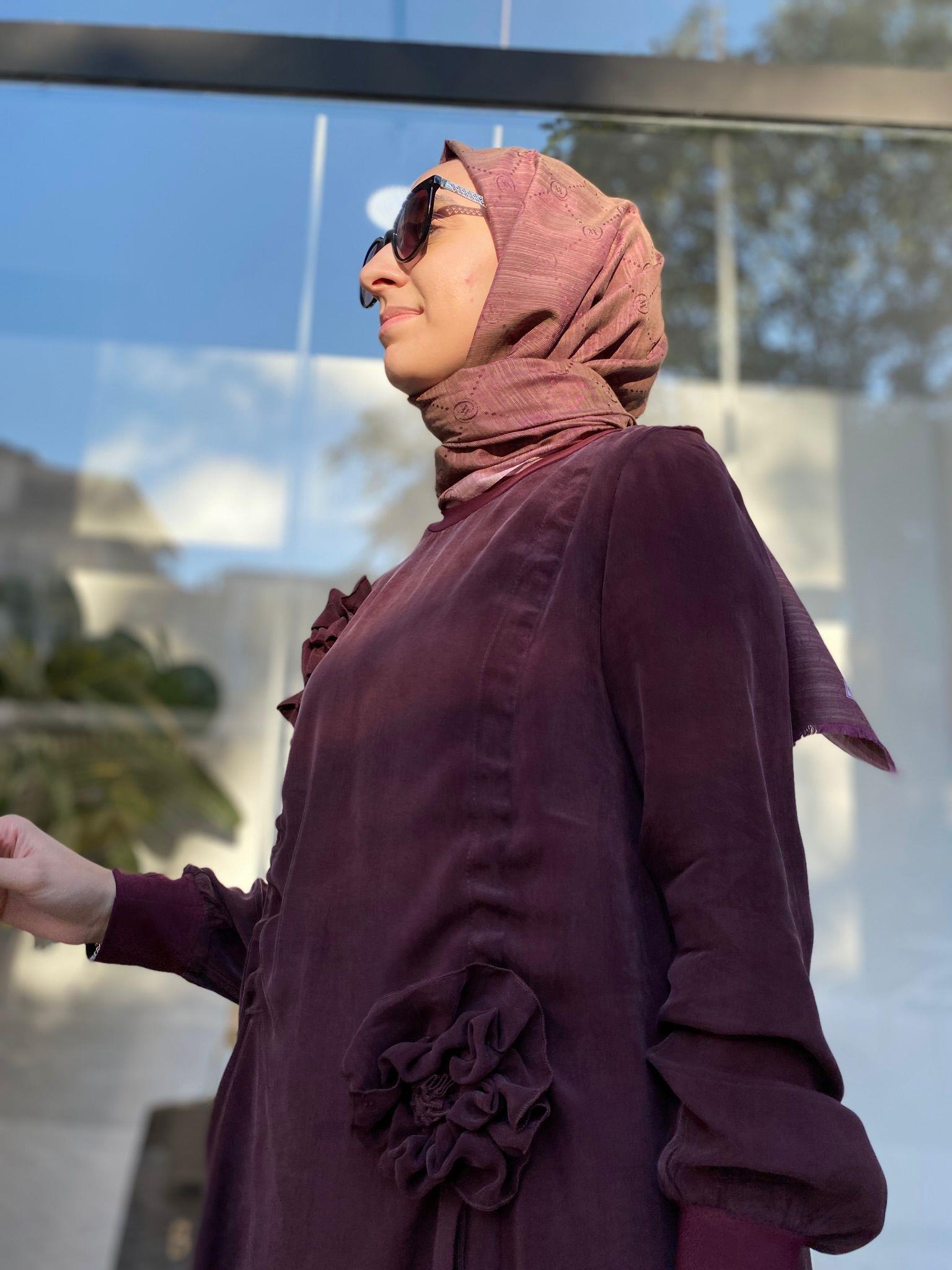 Gül Detaylı Kadın İpek Tasarım Tunik Bordo