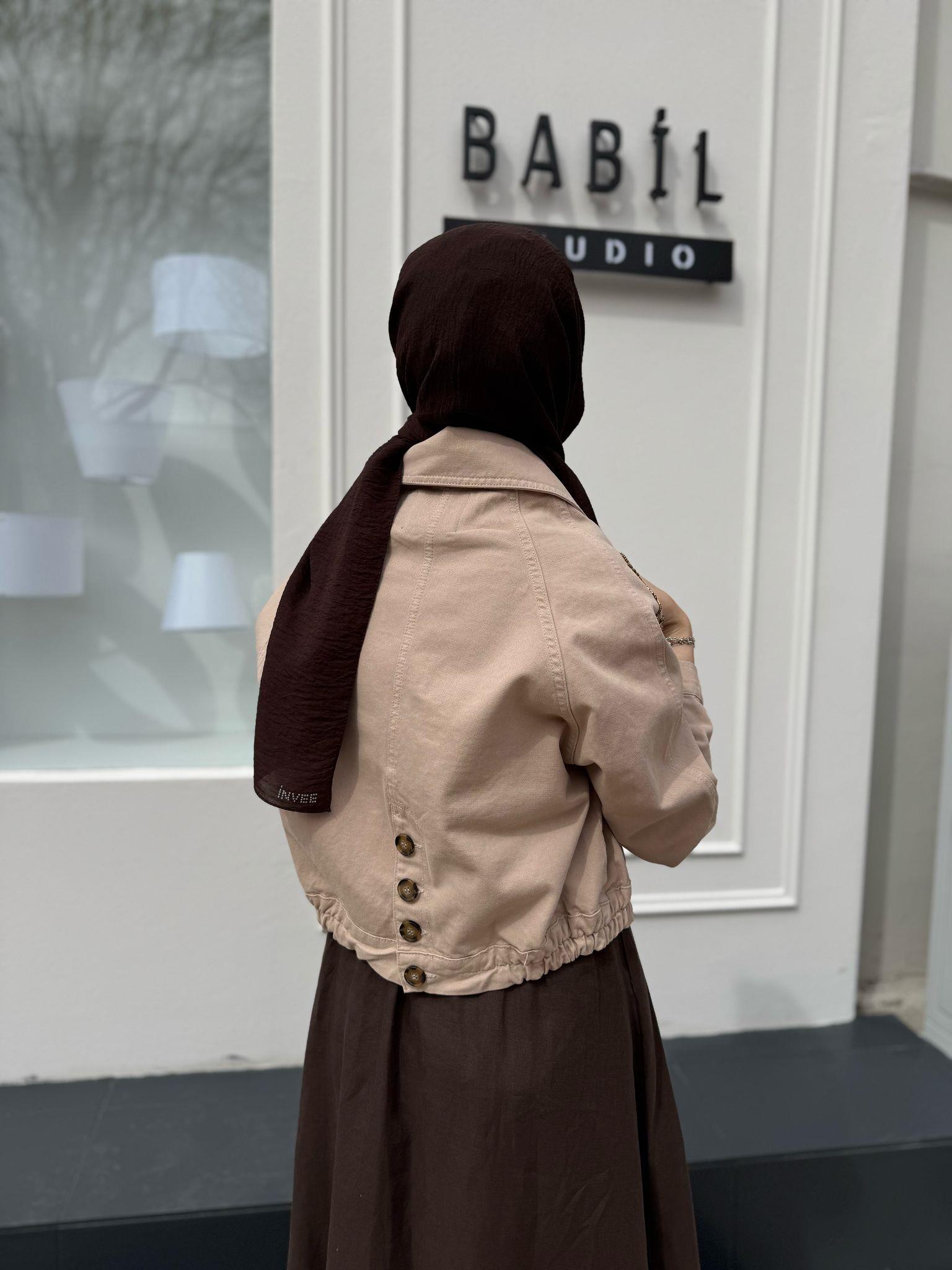 İşleme Detaylı Kadın Naomi Ceket Bej