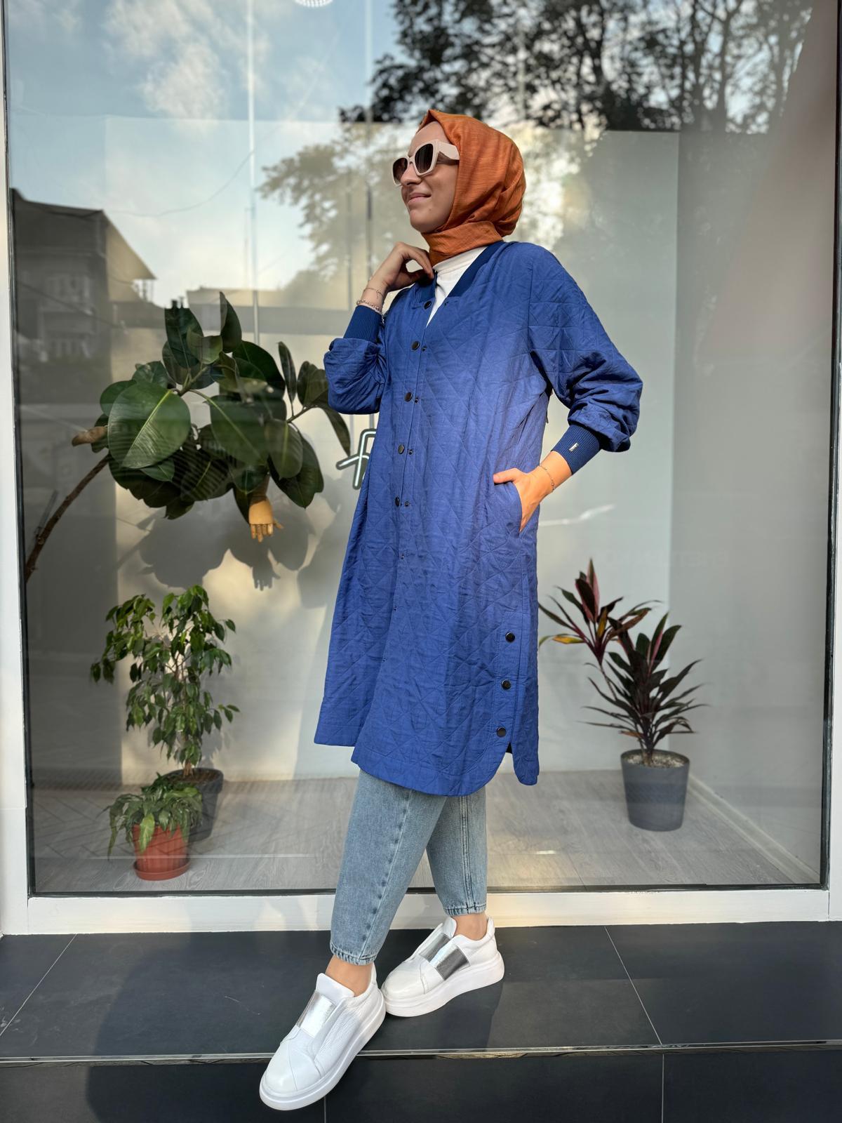 Kapitone Ara Boy Kadın Kap Indigo