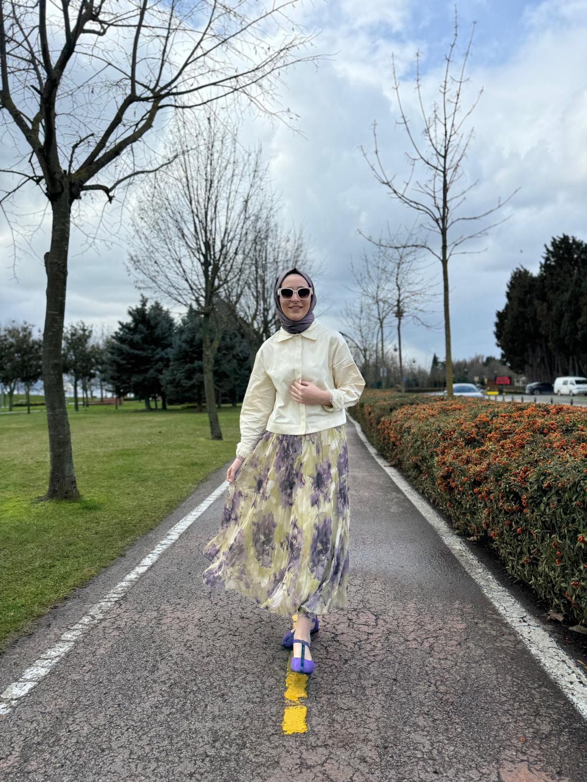 Kol Detaylı Basic Kadın Kısa Gömlek Sarı