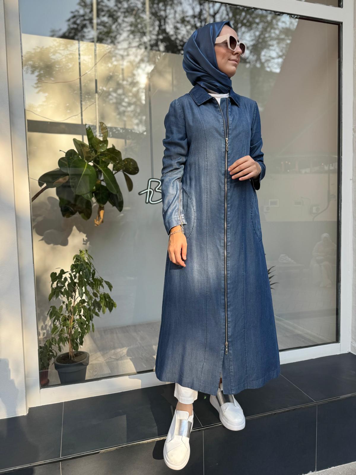 Kot Kadın Pardesü Lacivert