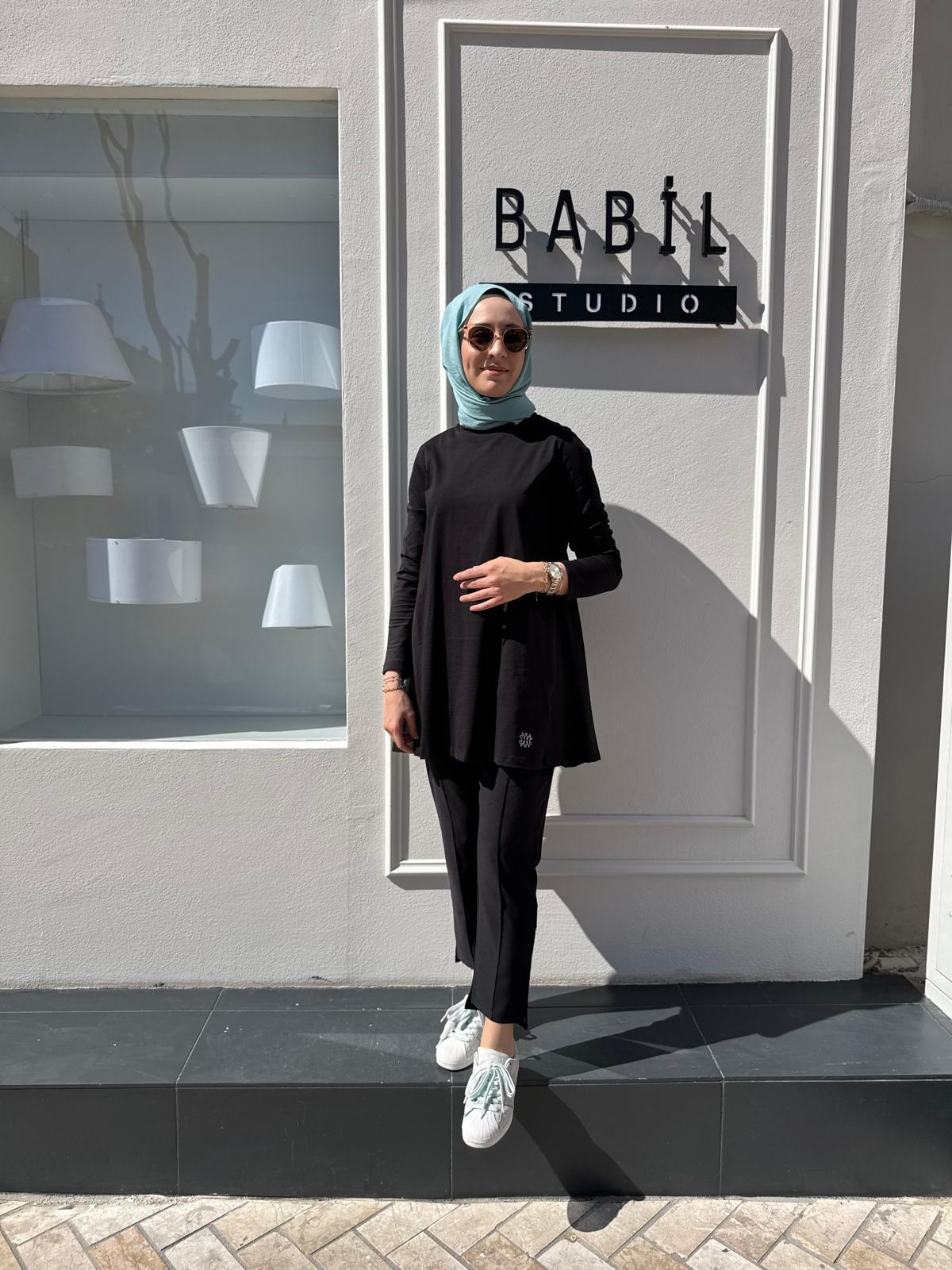 Koton Uzun Kollu Basic Kadın Bluz Siyah