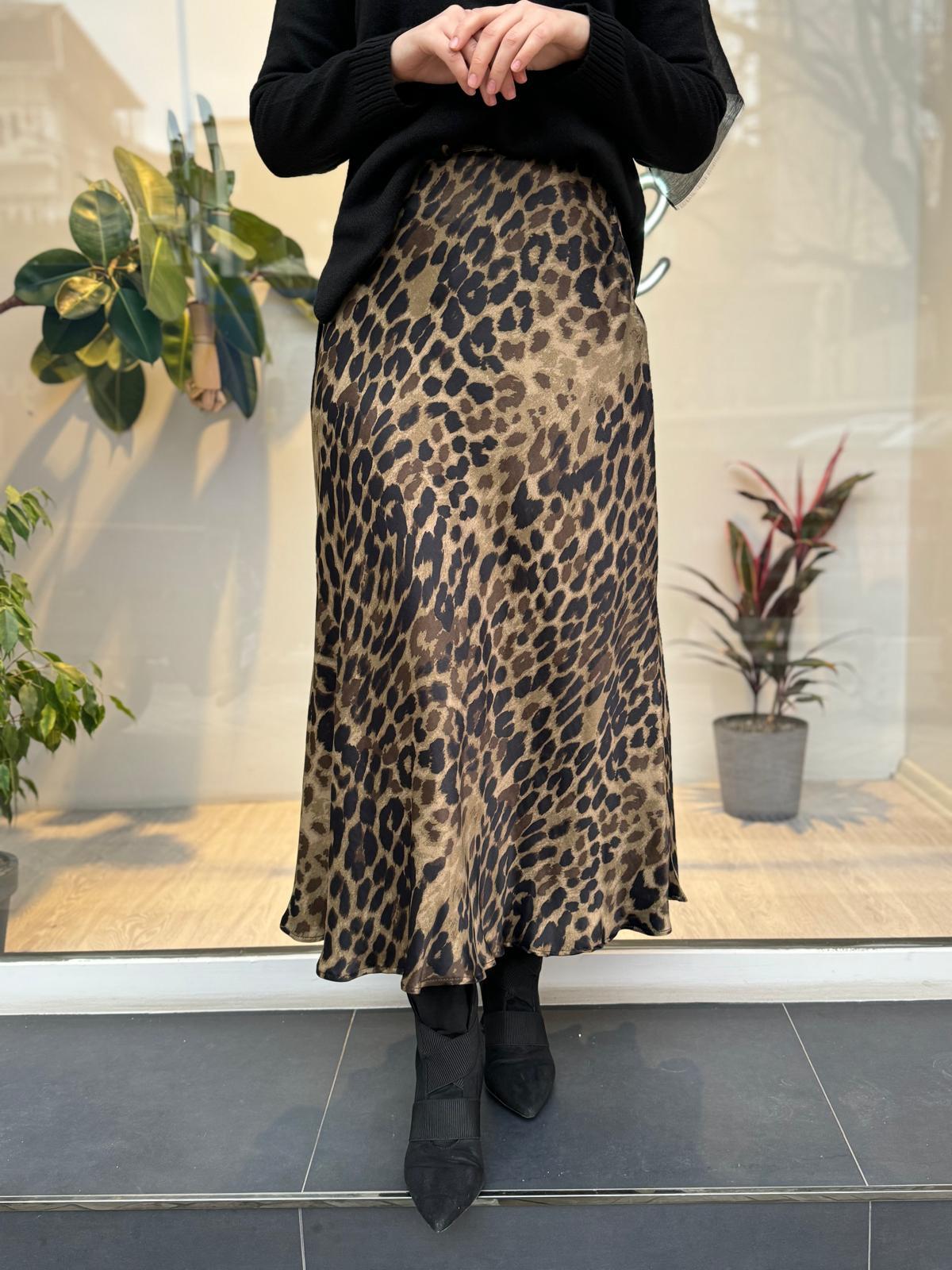 Leopar Desen Kadın Etek Leopar