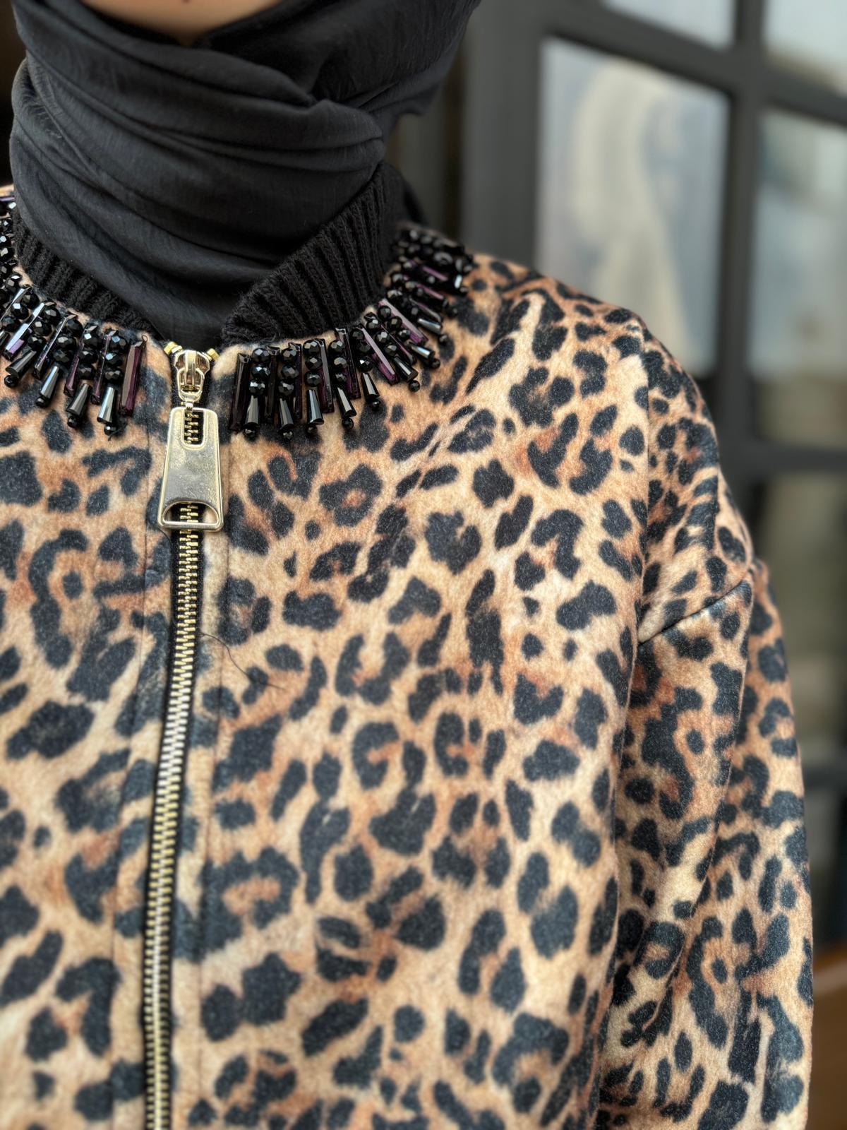 Leopar Desenli Arles Kadın Ceket Leopar