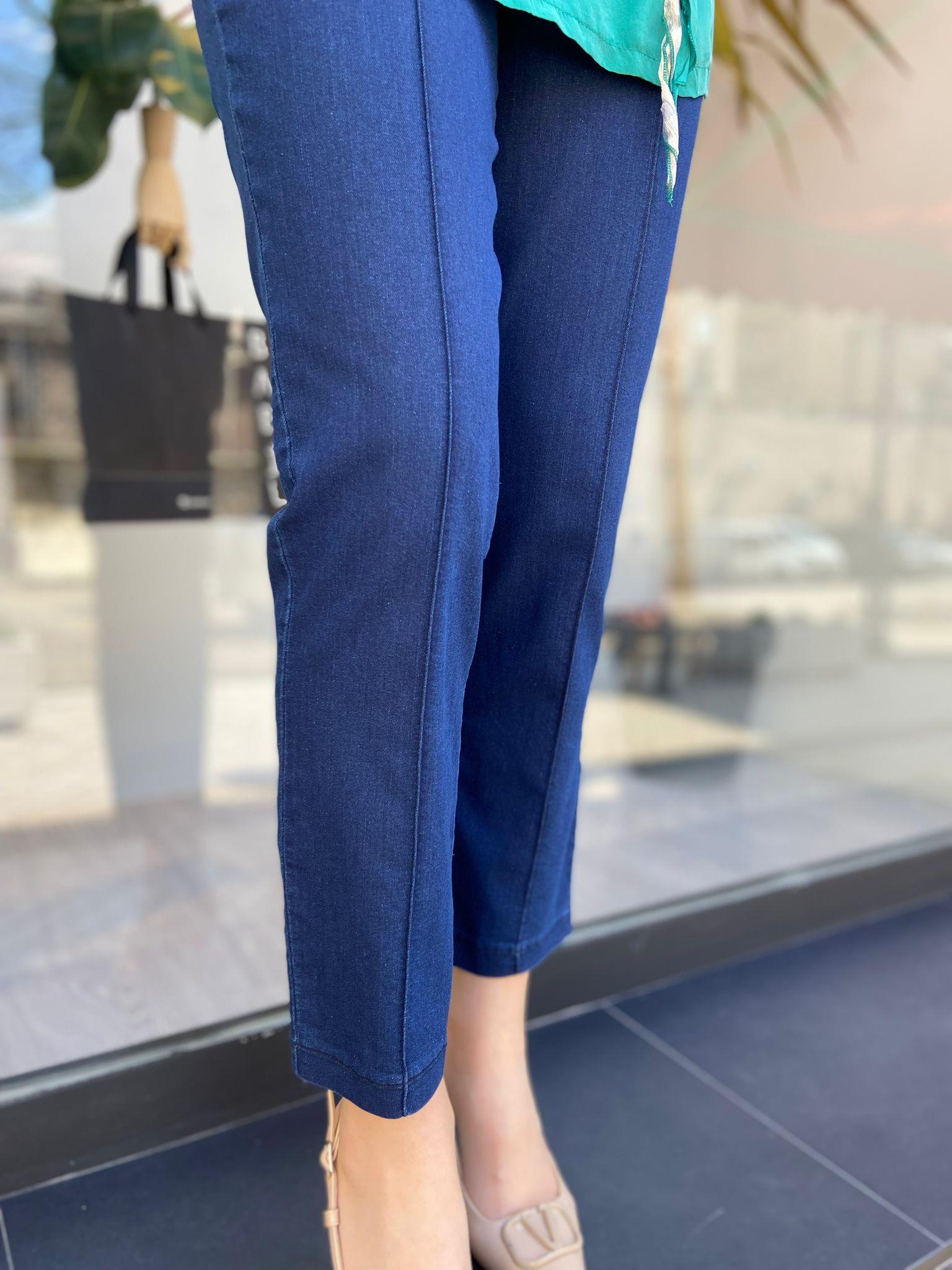 Paça Detaylı Kadın Pantolon Indigo