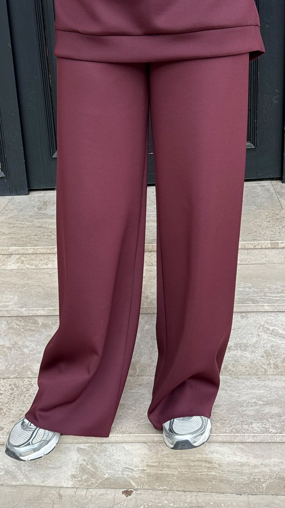 TD21Y04033007 Asel Bol Paça Pantolon Bordo