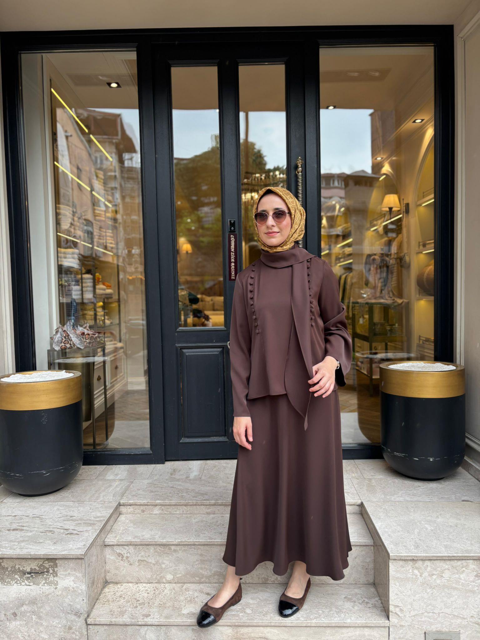 TD2207 Misse Brit Kadın Takım Kahve