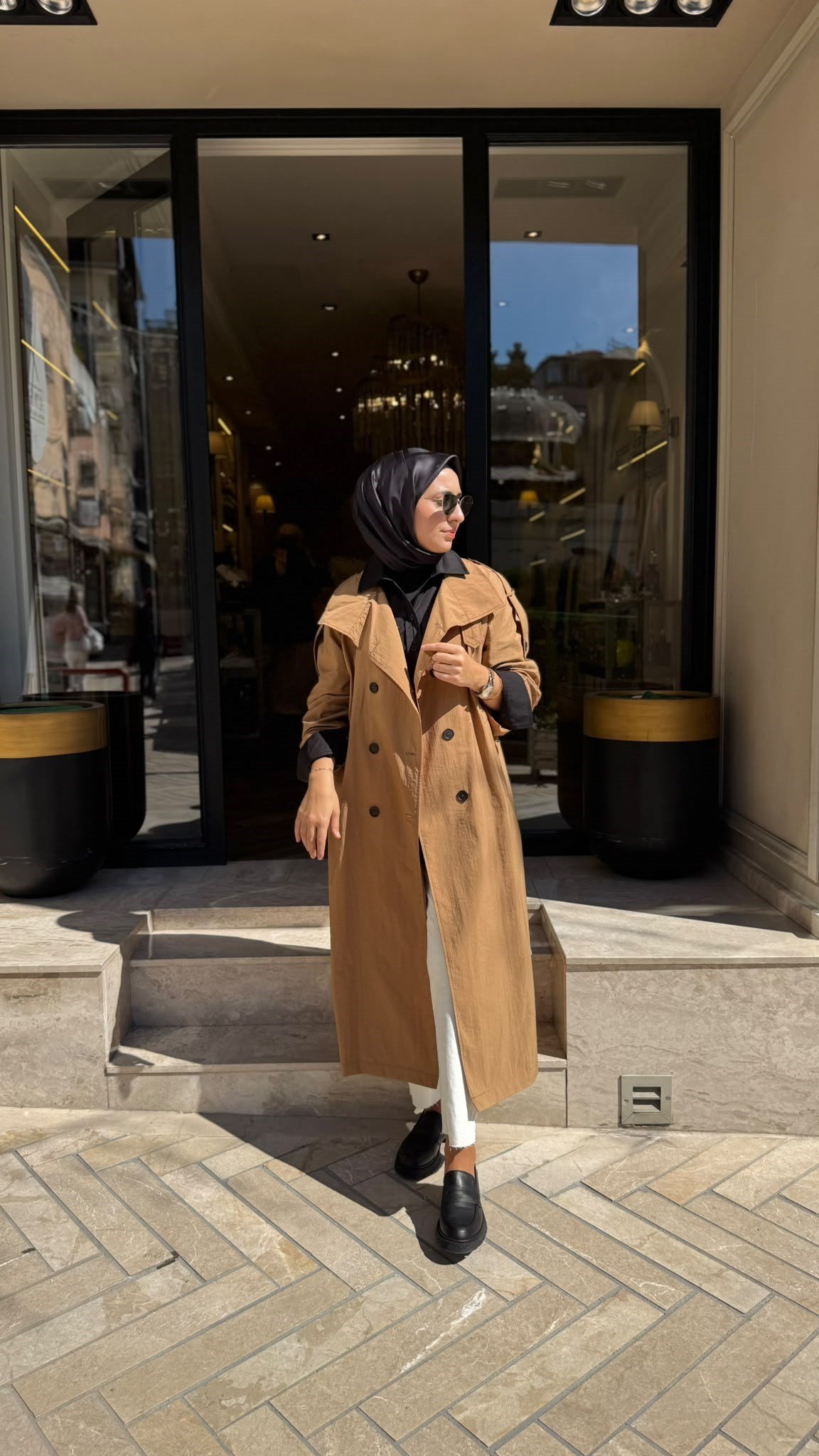 TD26K22000009 Maya Uzun Kadın Trenç Camel