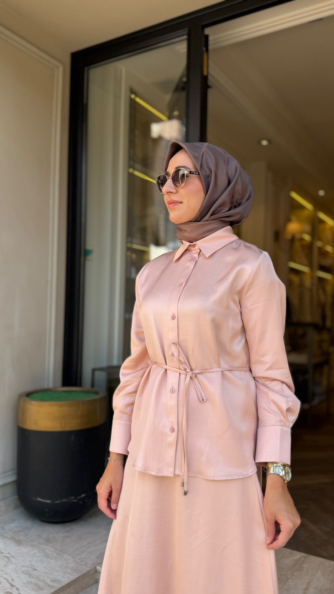 TD26Y05000110 Malina Etekli Kadın Takım Pudra Pembe