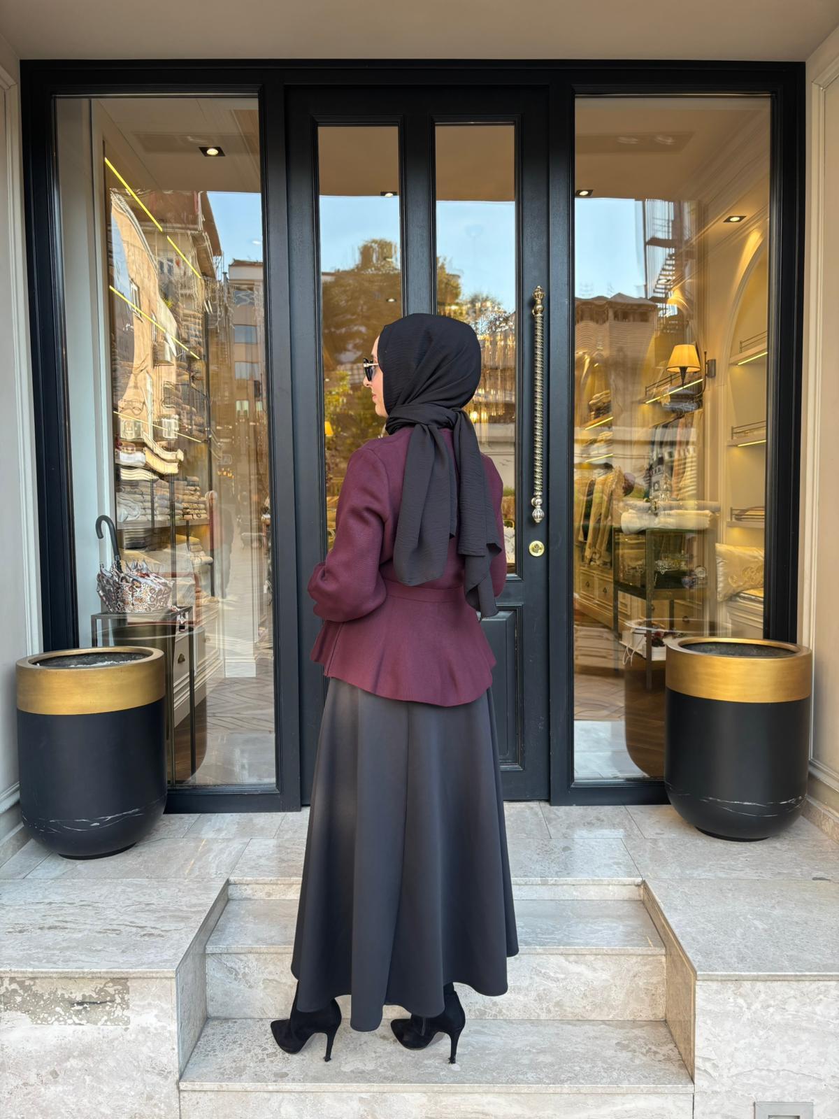 TD3987 Vera Çelik Örme Kadın Hırka Bordo