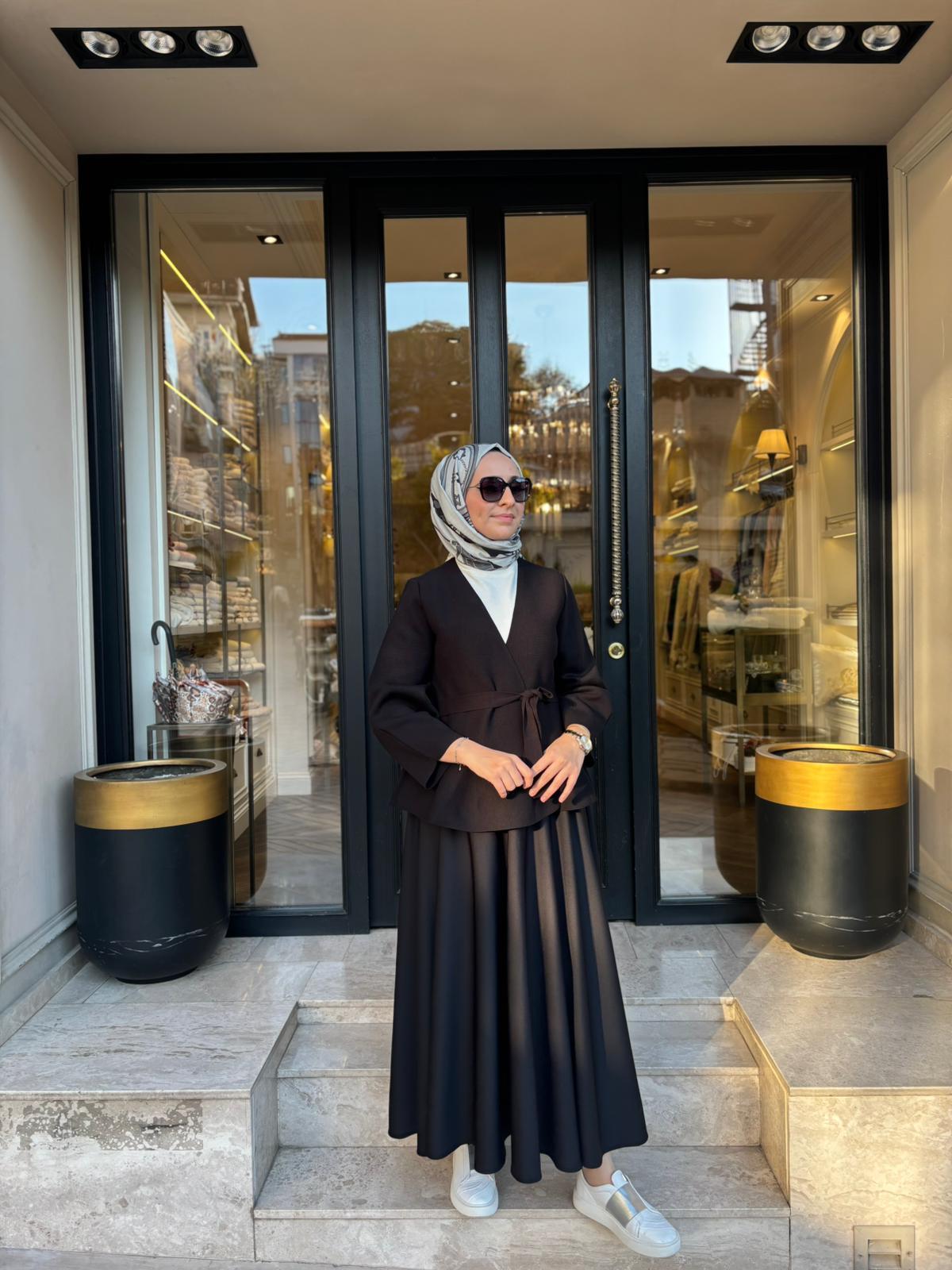 TD3987 Vera Çelik Örme Kadın Hırka Siyah