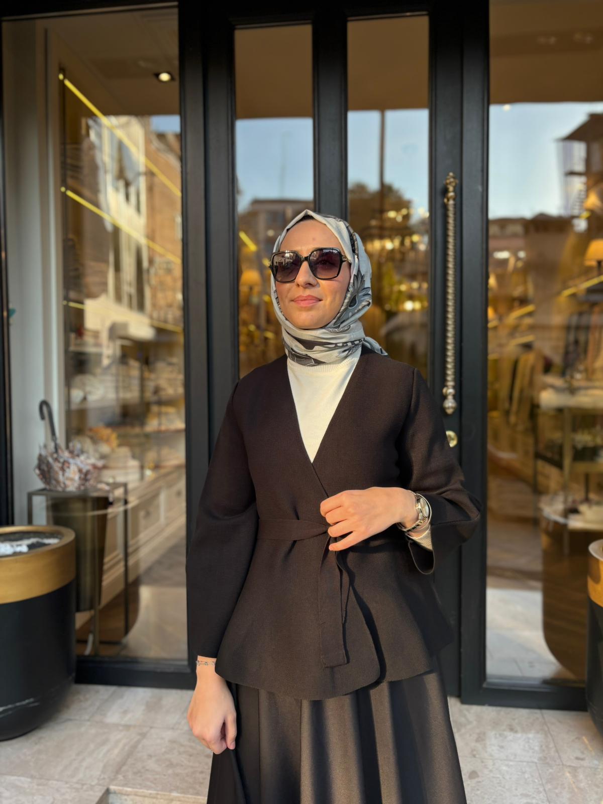 TD3987 Vera Çelik Örme Kadın Hırka Siyah