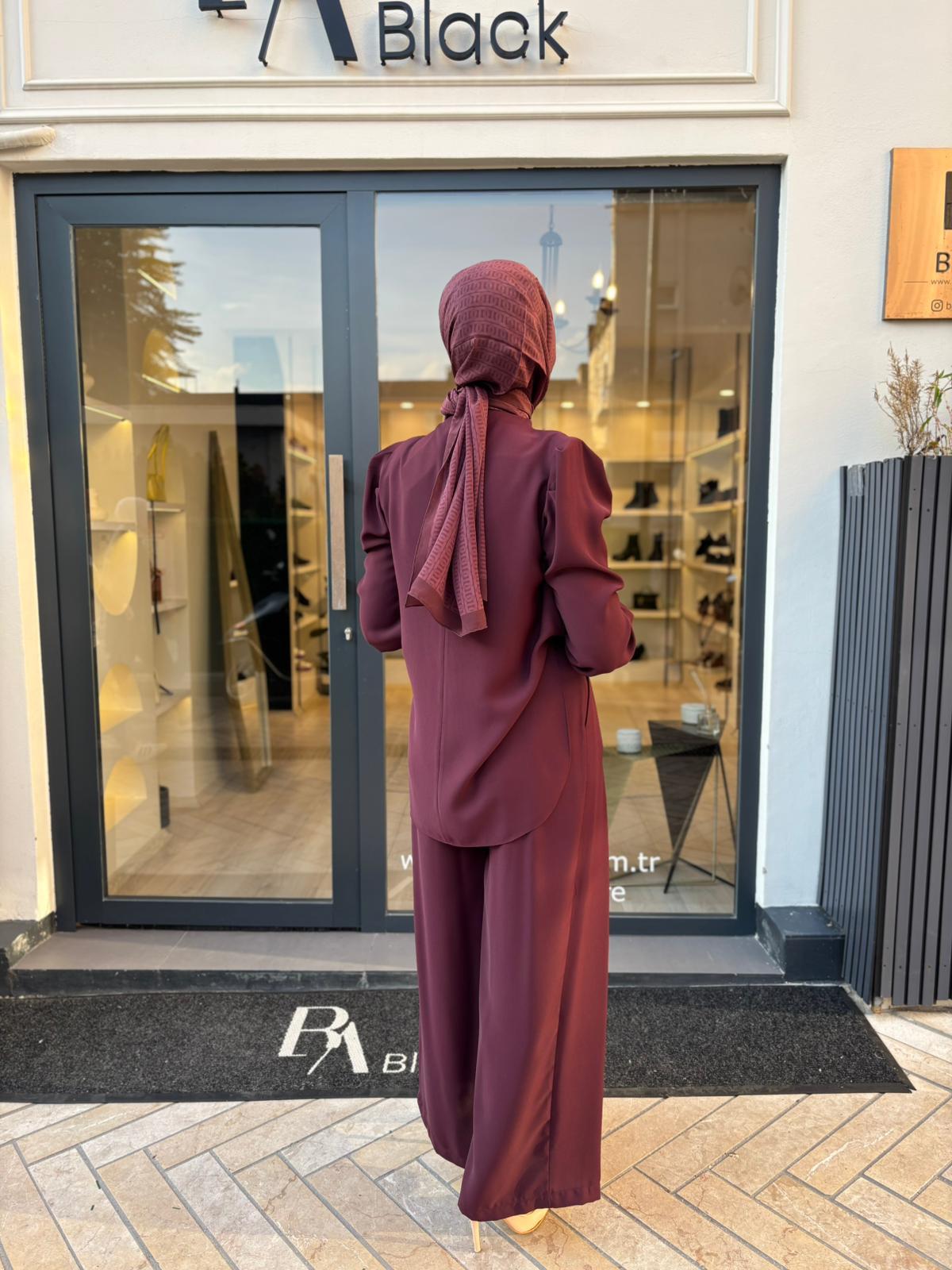 TD4295 Bois Kadın Takım Bordo