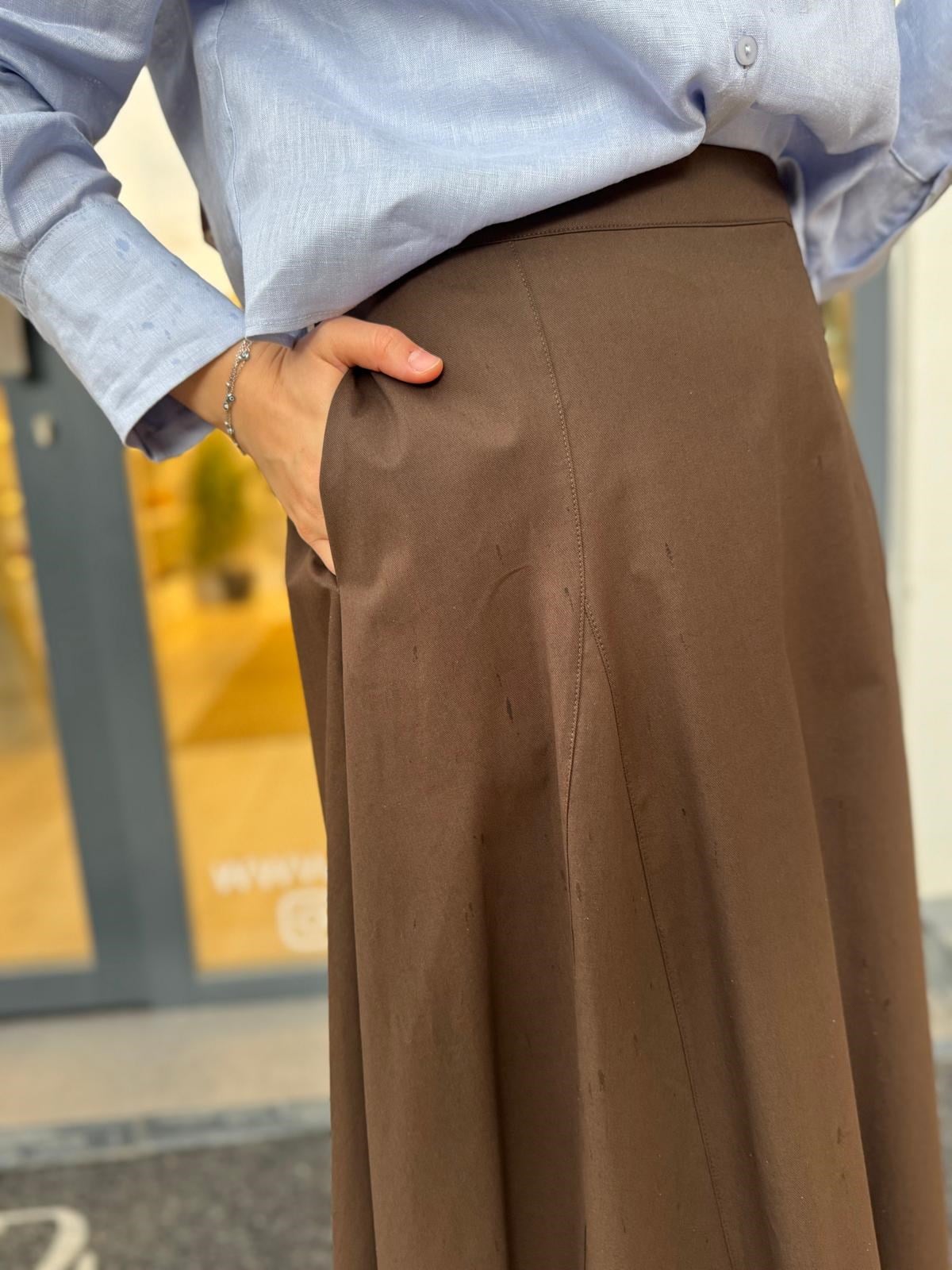TD4437 Floren Kadın Etek Kahve