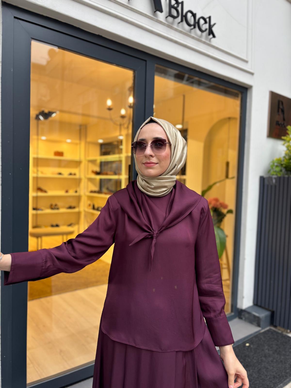 TD4454 Evan Asetat Etekli Takım Bordo
