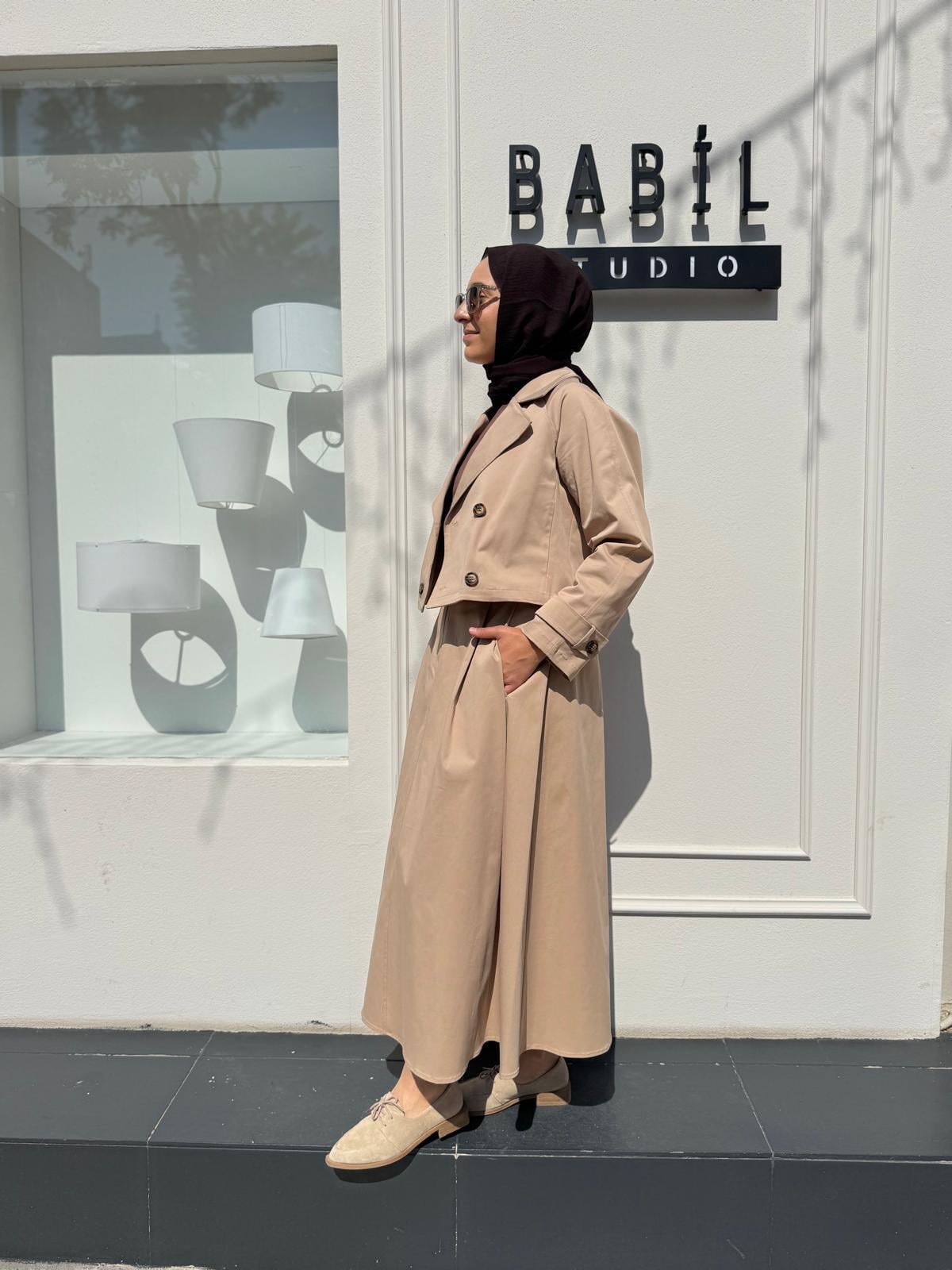 TD4529 Perry Kadın Etek Camel