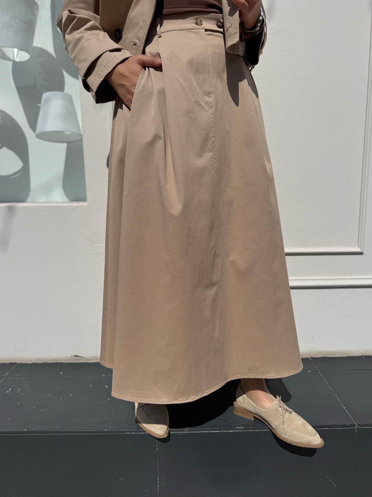 TD4529 Perry Kadın Etek Camel