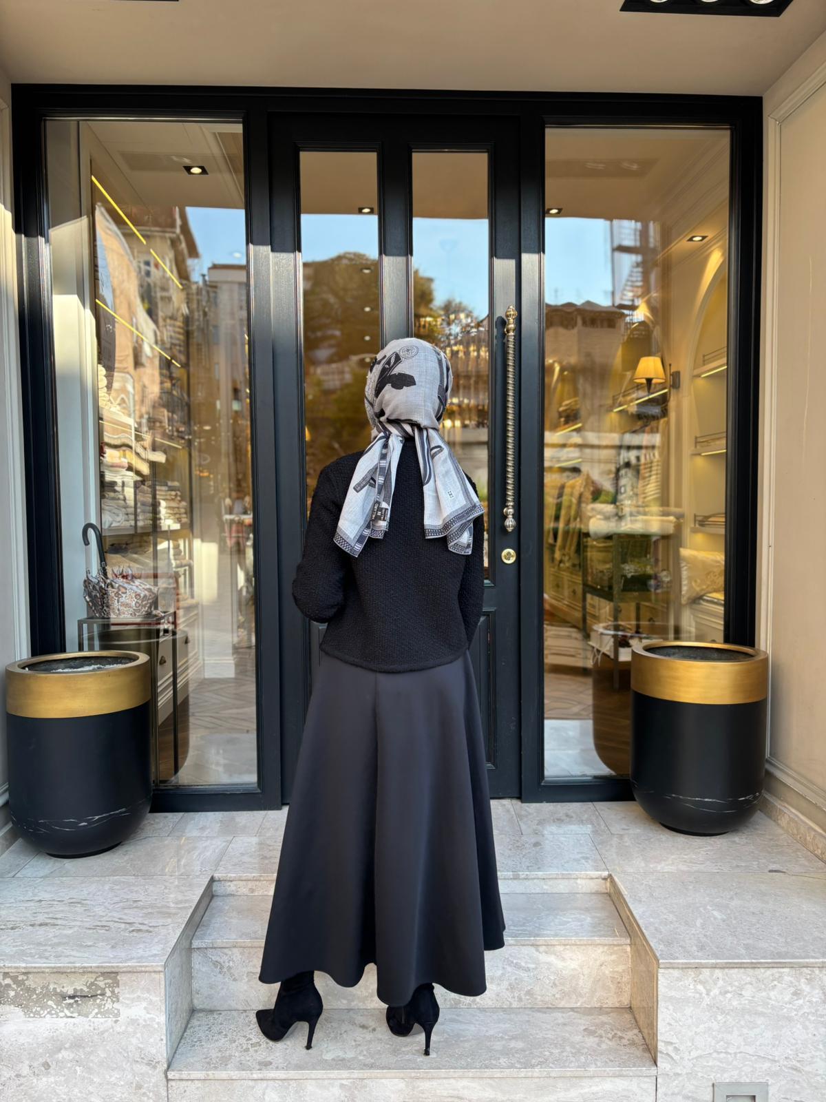 TD4601 Verona Dokulu Kadın Hırka Siyah