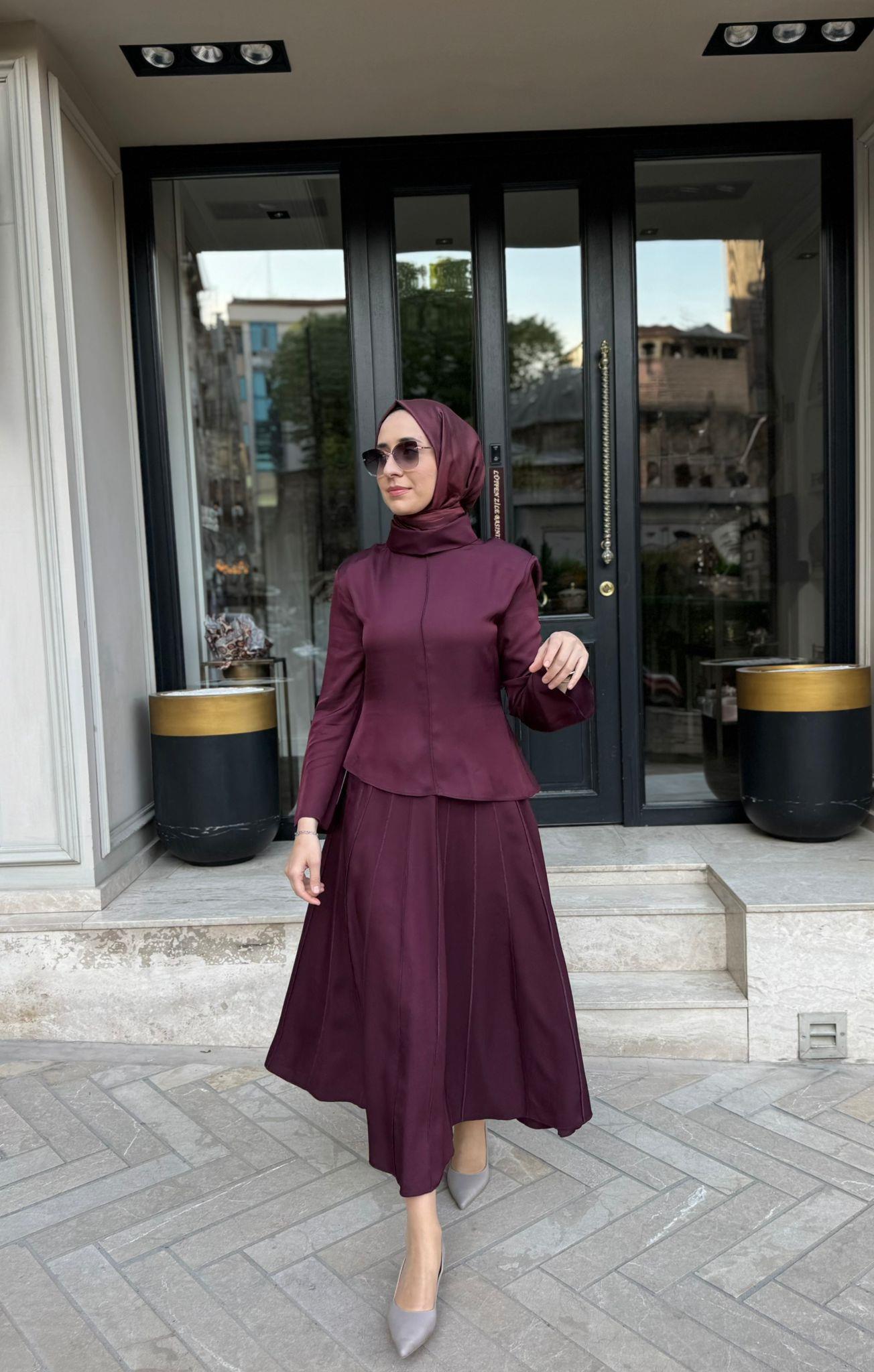 TD4643 Lima Parça Detaylı Kadın Takım Bordo