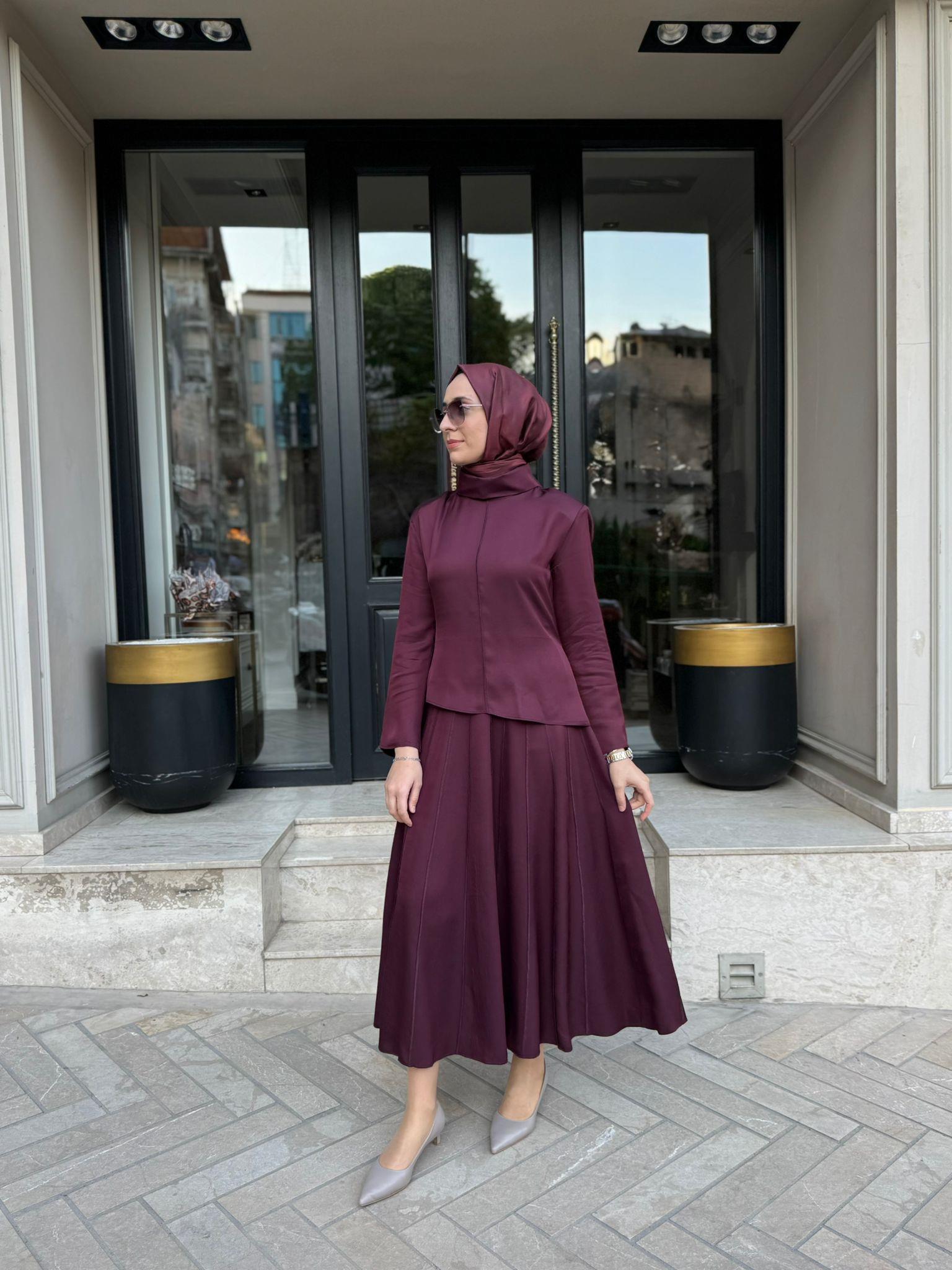 TD4643 Lima Parça Detaylı Kadın Takım Bordo