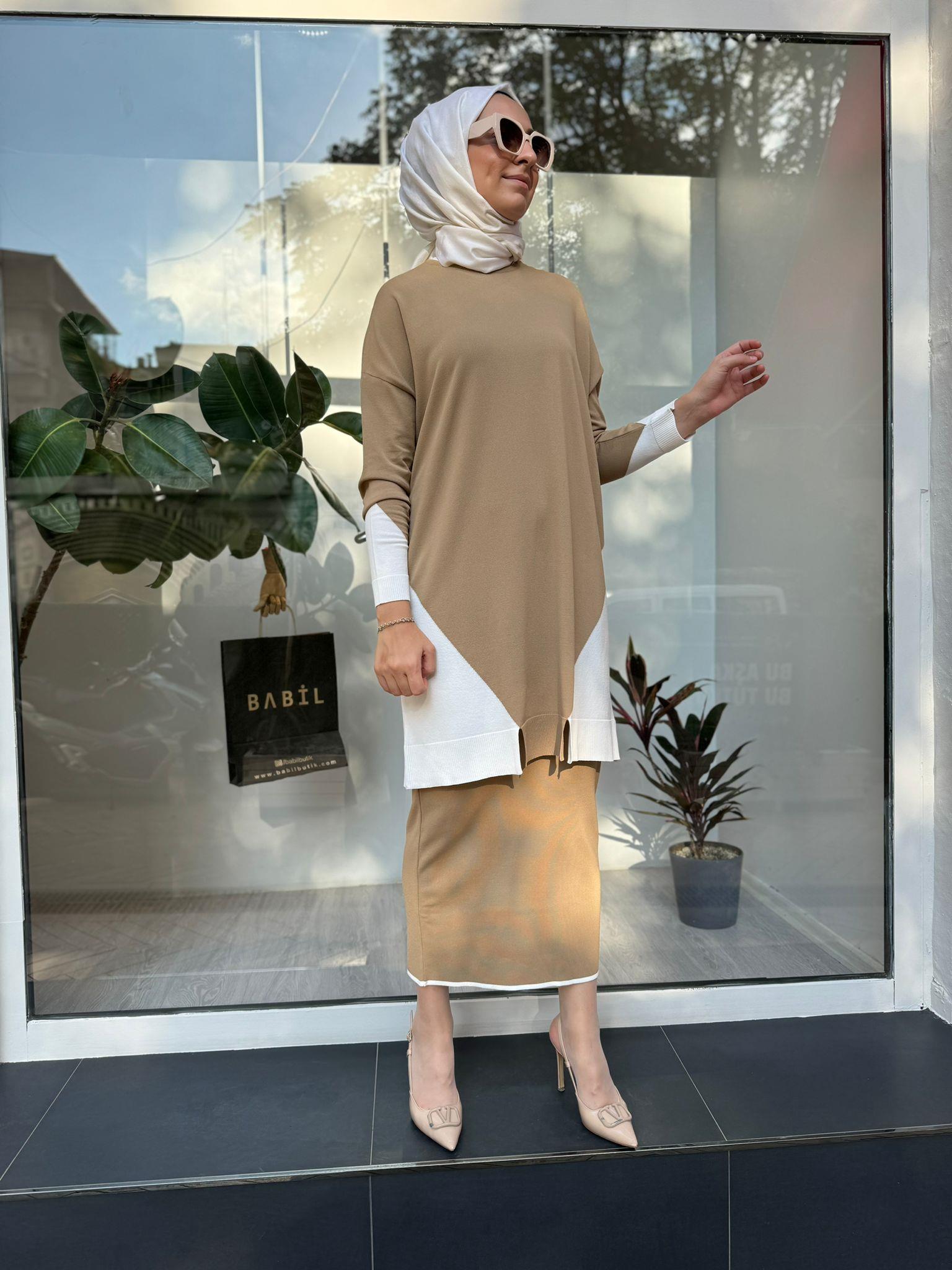 Triko Kalem Etek Camel