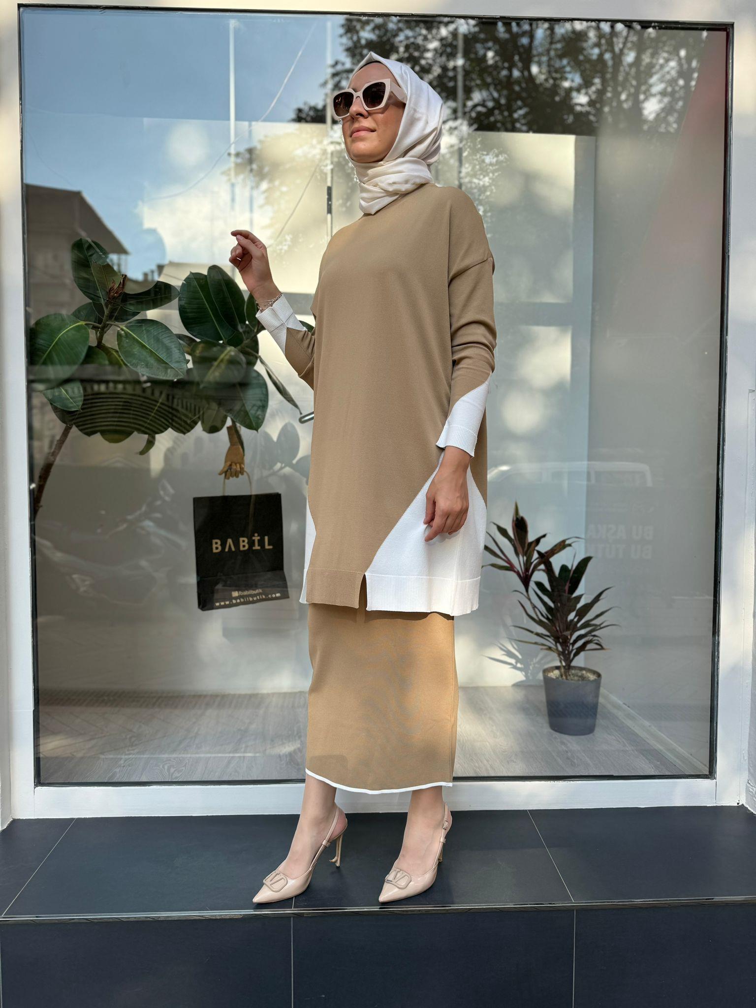 Triko Kalem Etek Camel