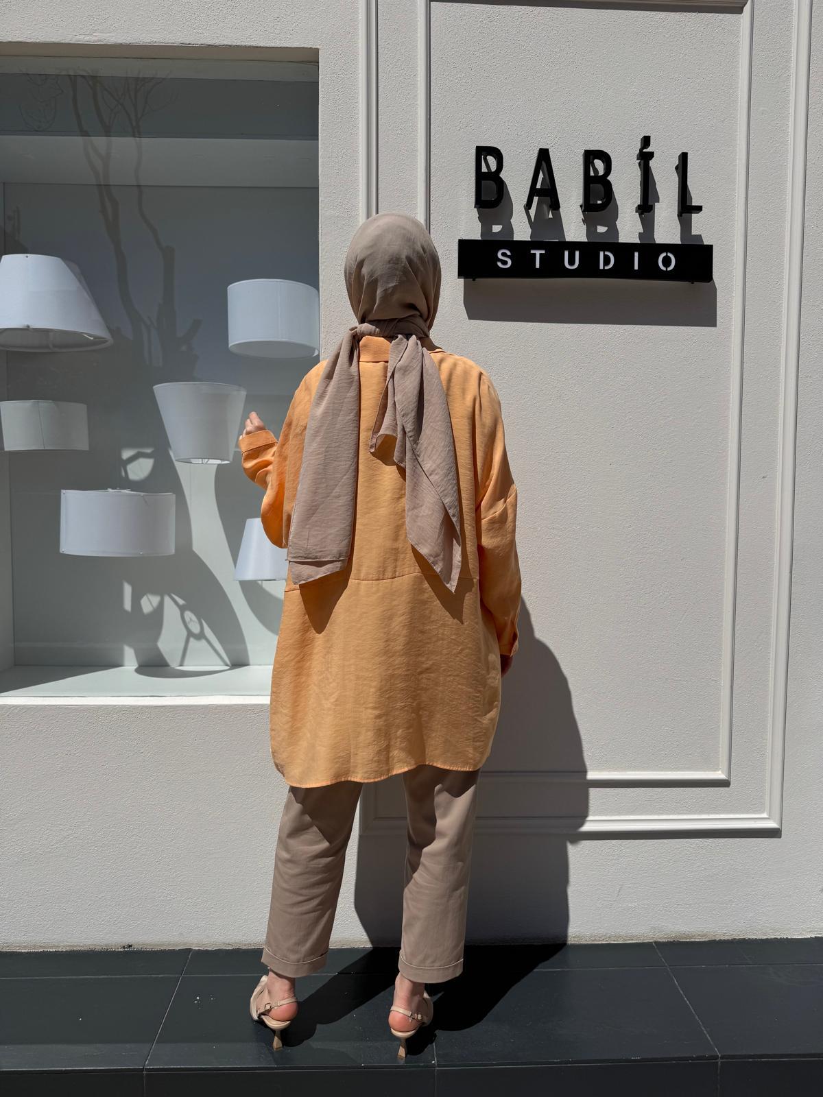 Yarasa Kol Kadın Basic Gömlek Somon