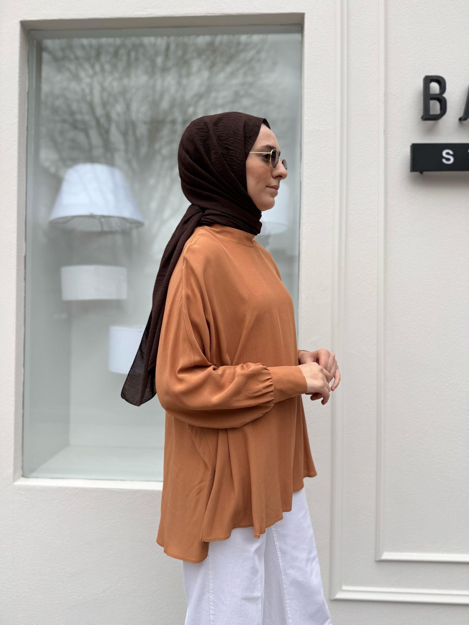 Yarasa Kol Kadın Tunik Camel